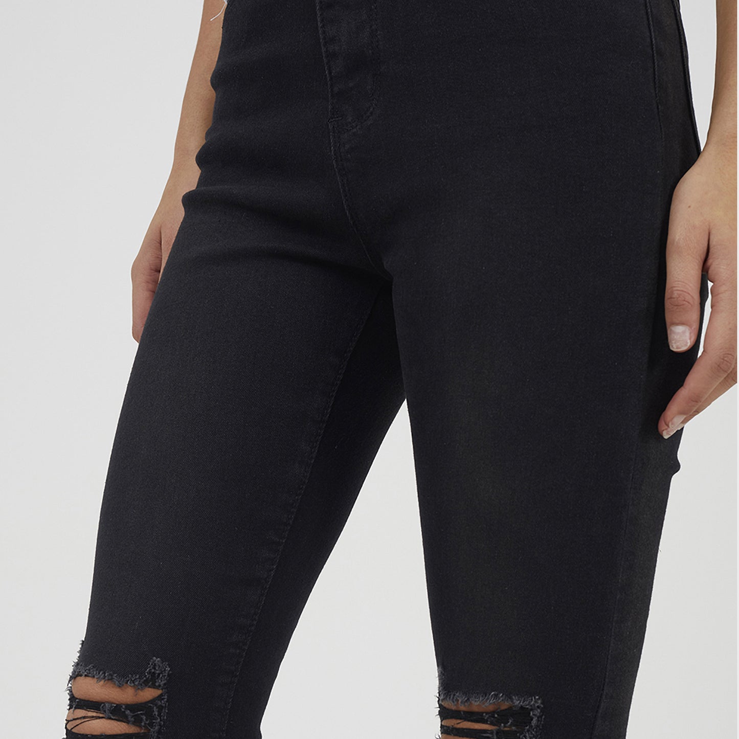 Brave Soul Black Ripped Skinny Jeans - Black Image 4