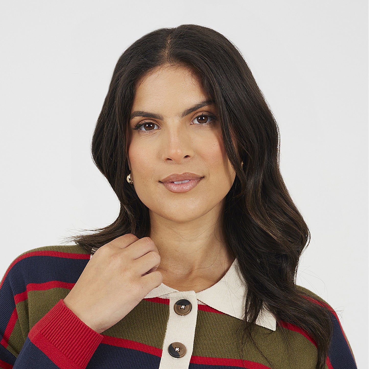 Brave Soul Navy Rubgy Stripe Knitted Jumper - Navy Image 4