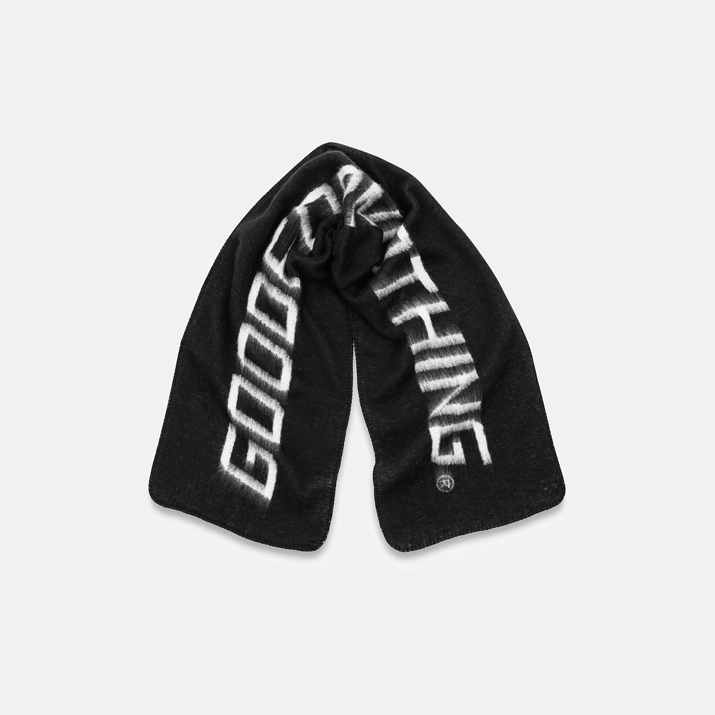 Good For Nothing Black Branded Knitted Scarf - Black Image 1