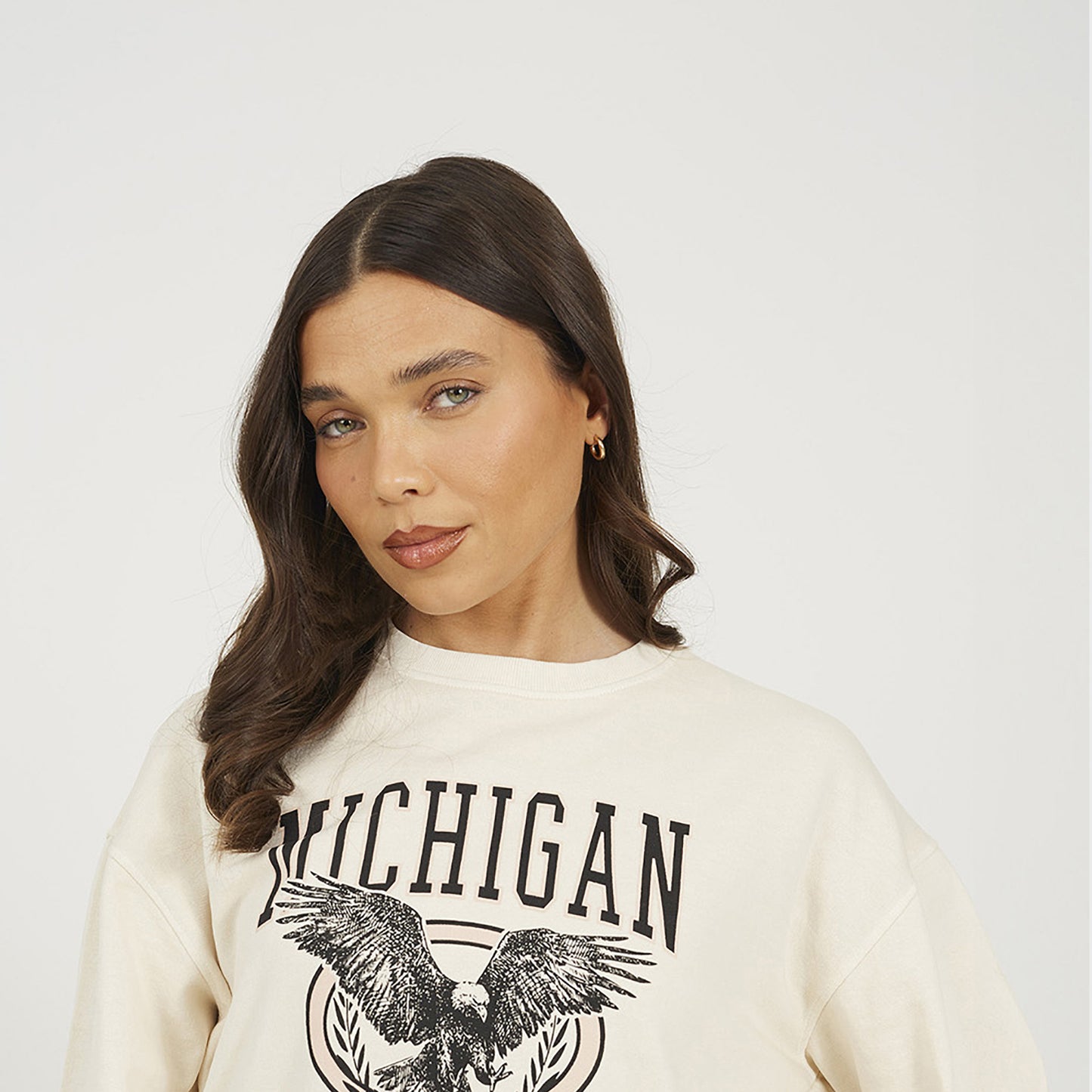 Brave Soul Beige Acid Wash Graphic Print Sweatshirt - Beige Image 4