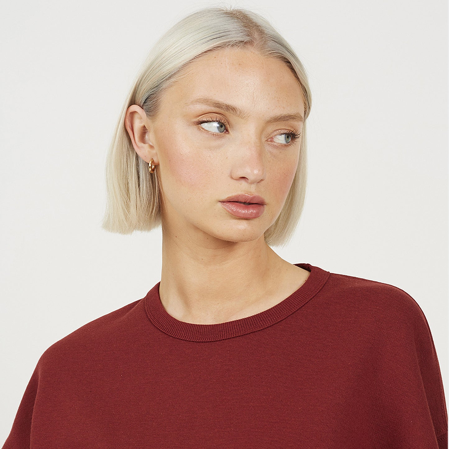 Brave Soul Burgundy Slogan Crew Neck Sweatshirt - Burgundy Image 4