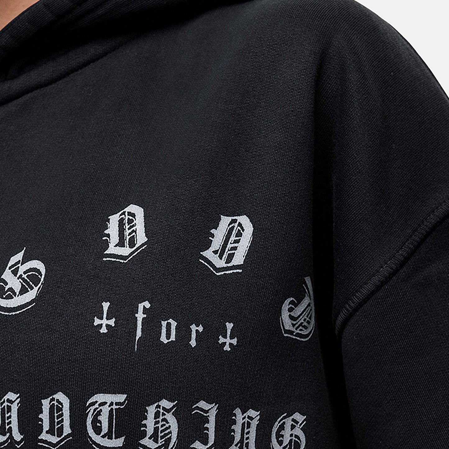 Good For Nothing Black Spray Effect Relaxed Zip Through Hoodie - Black Image 3