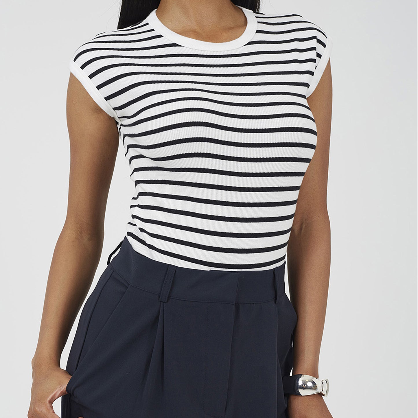 Brave Soul Navy Tailored Straight Leg Trousers - Navy Image 4