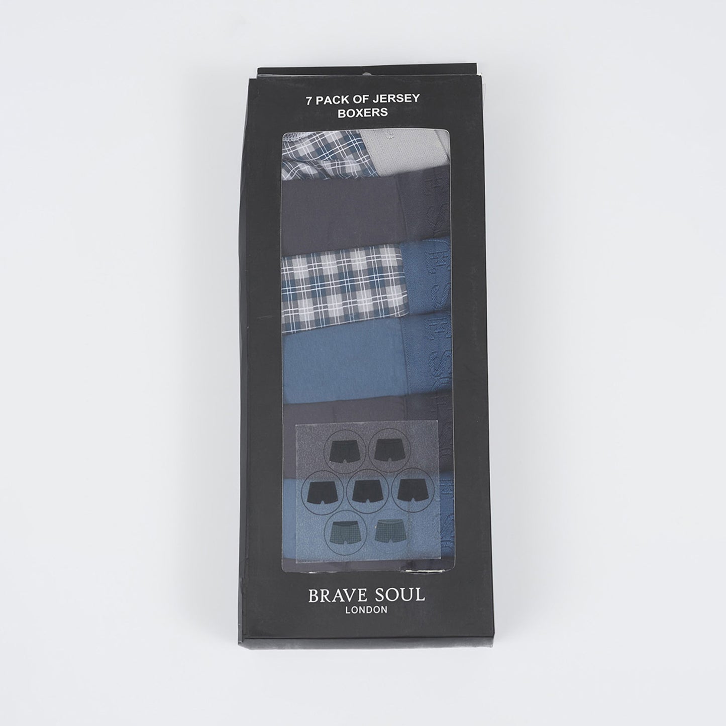 Brave Soul Navy Pack of 7 Boxers with Embroidery Detail - Navy Image 4