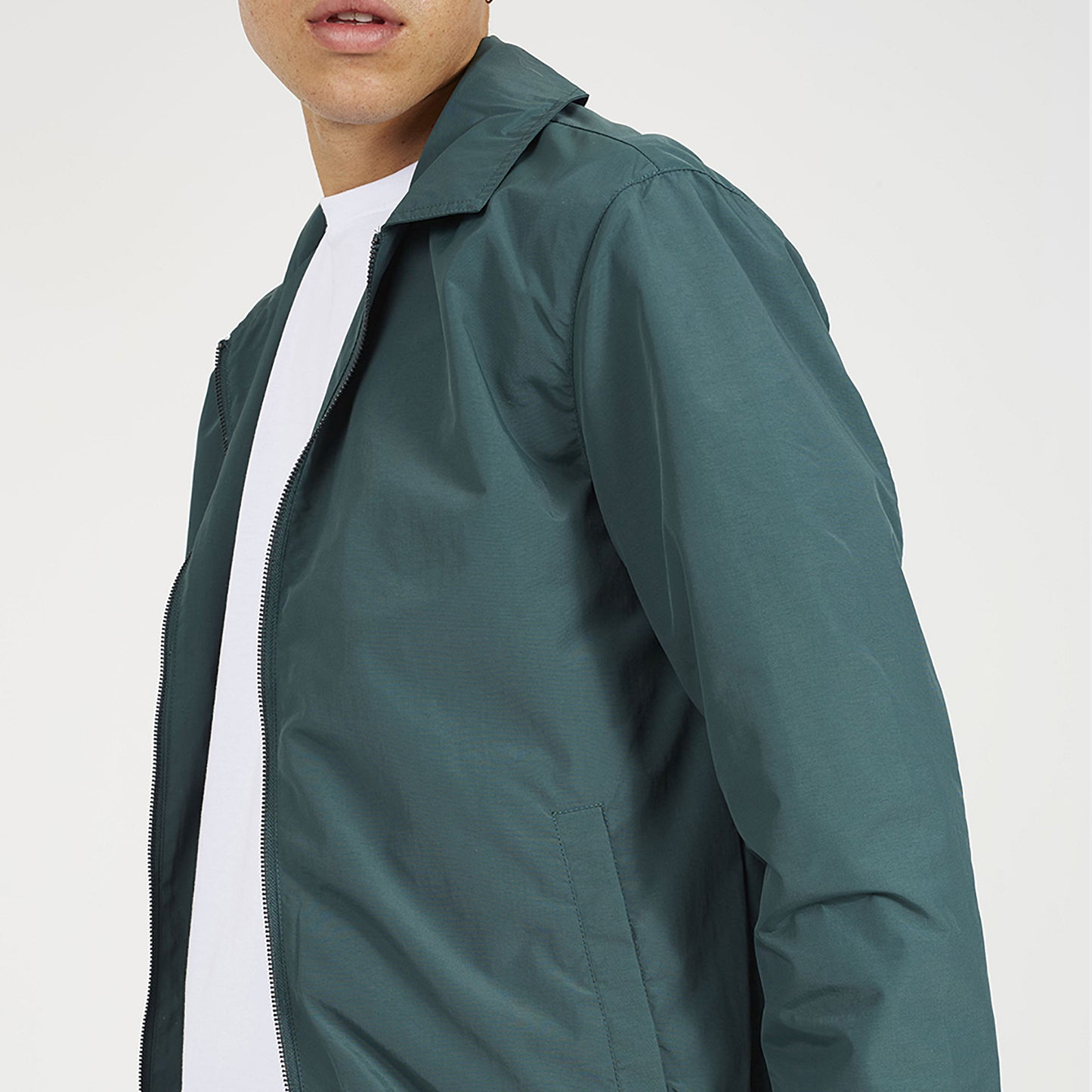 Brave Soul Green Lightweight Harrington Style Jacket - Green Image 4