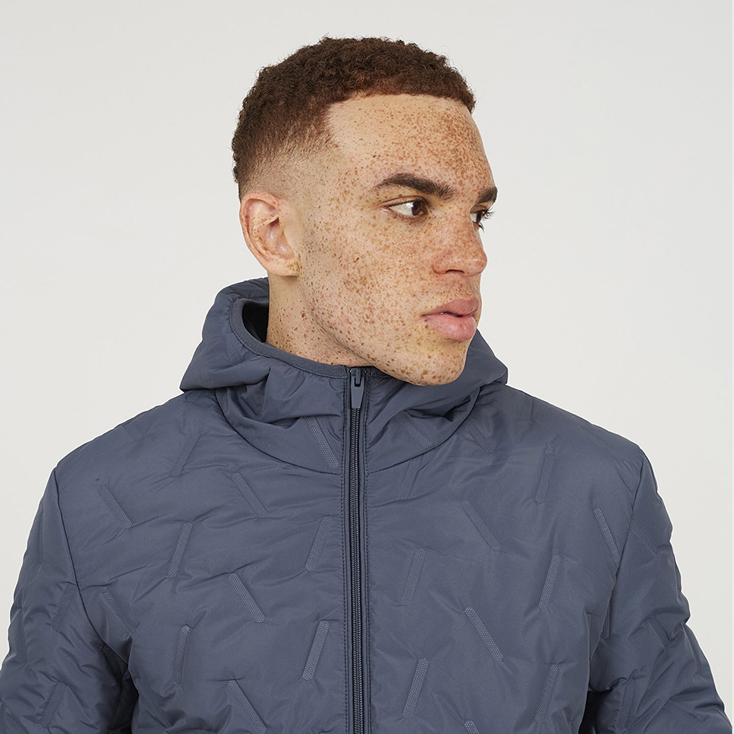 Brave Soul Blue Short Length Hooded Padded Jacket - Blue Image 4