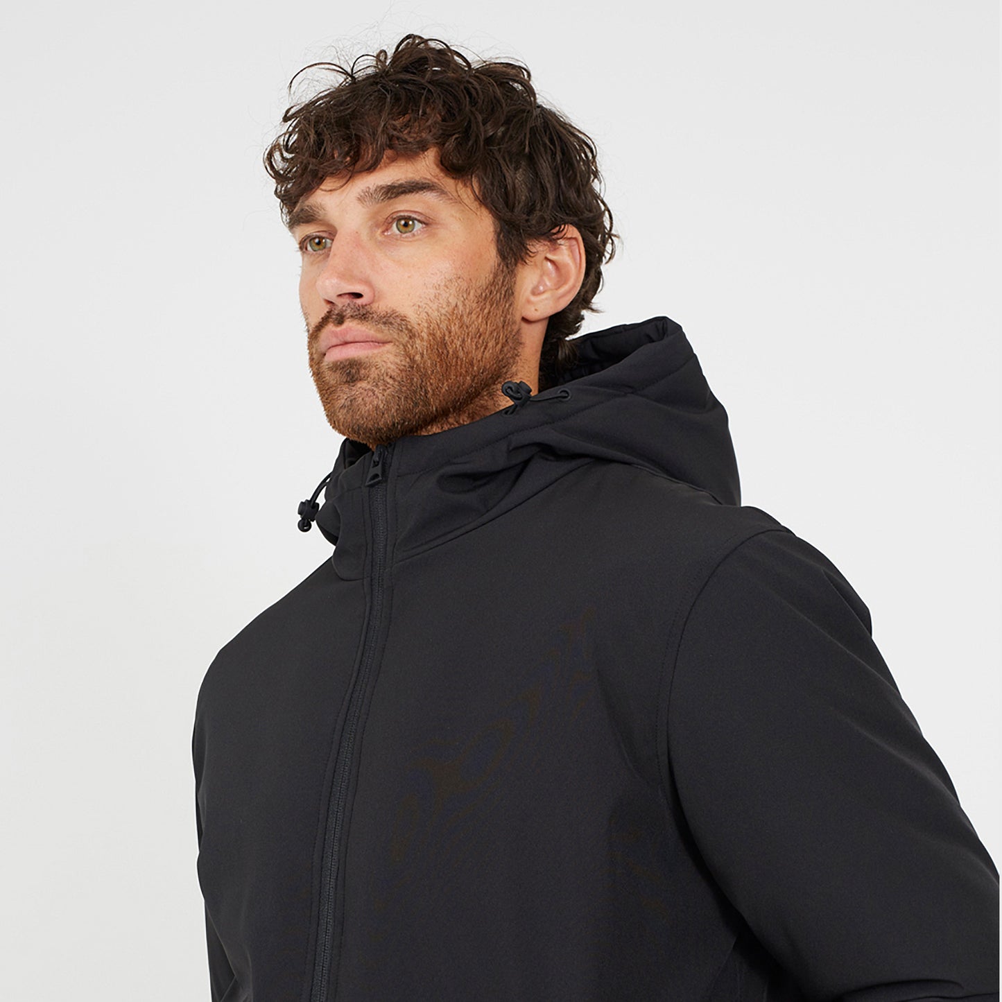 Brave Soul Black Quilted Soft Shell Hooded Parka Jacket - Black Image 4