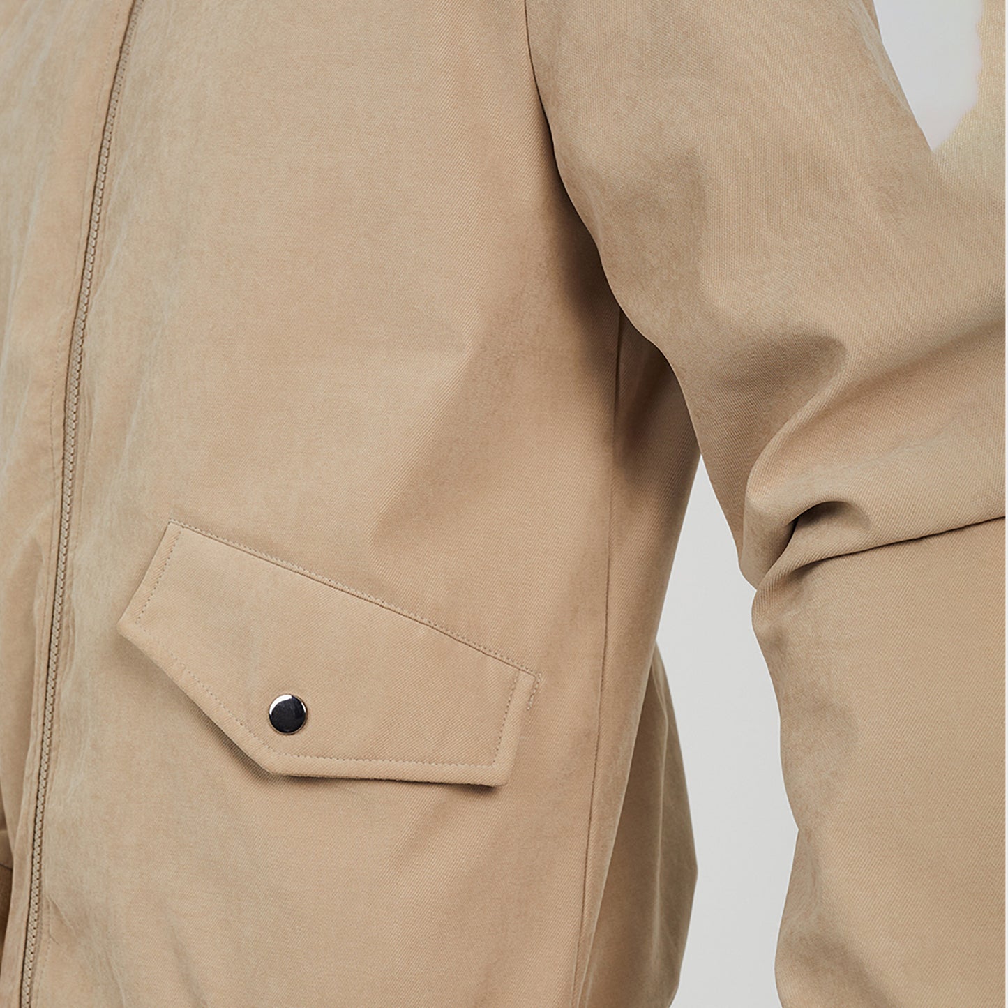 Brave Soul Stone Lightweight Bomber Jacket - Stone Image 4