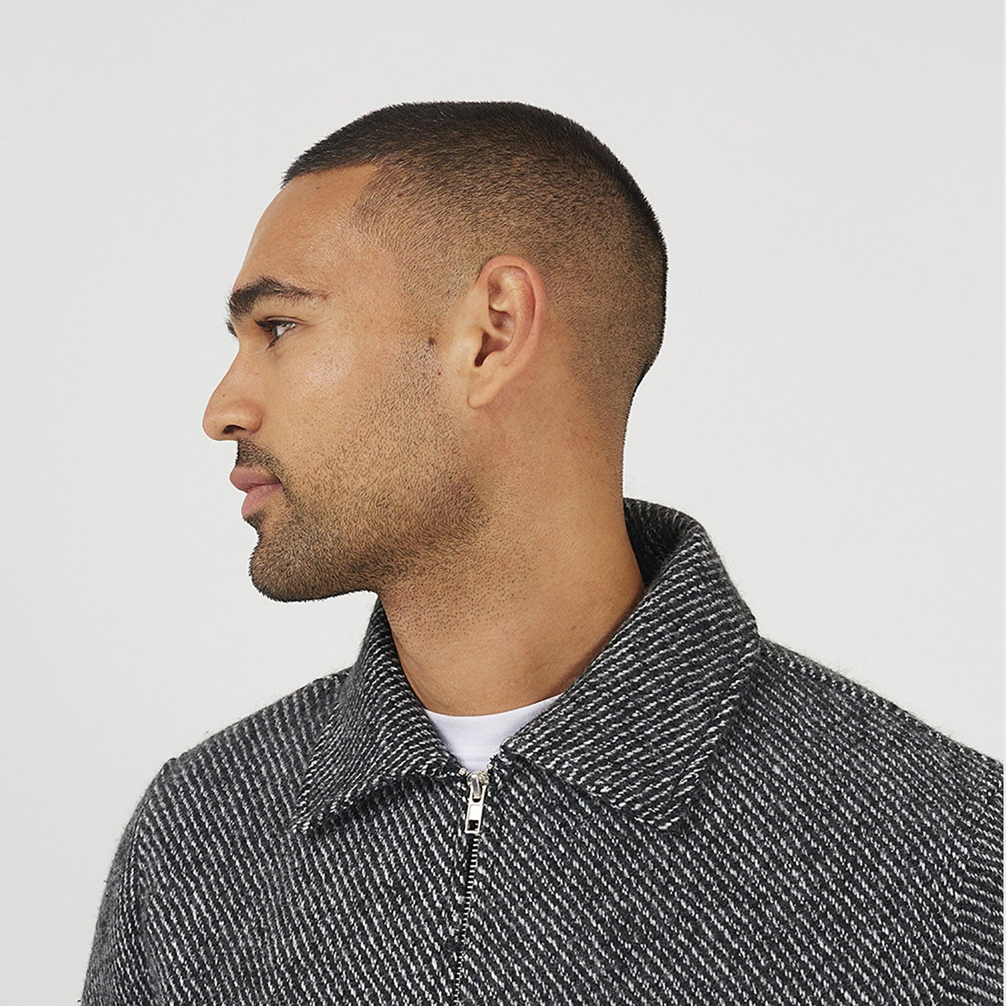 Brave Soul Grey Wool-Look Harrington Jacket - Grey Image 4