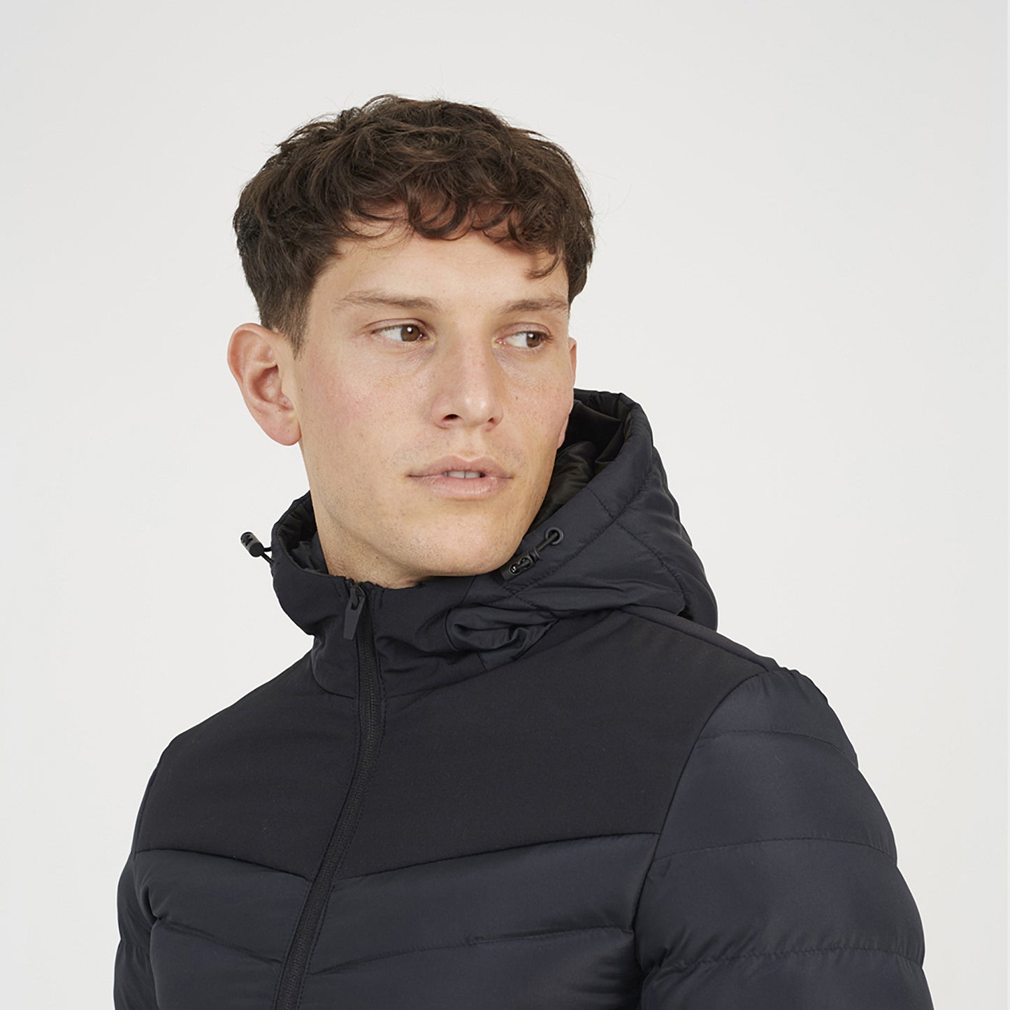 Brave Soul Black Padded Soft Shell Hooded Jacket - Black Image 4