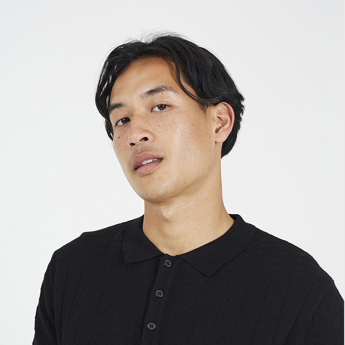 Brave Soul Black Short Sleeve Knitted Polo Shirt - Black Image 4