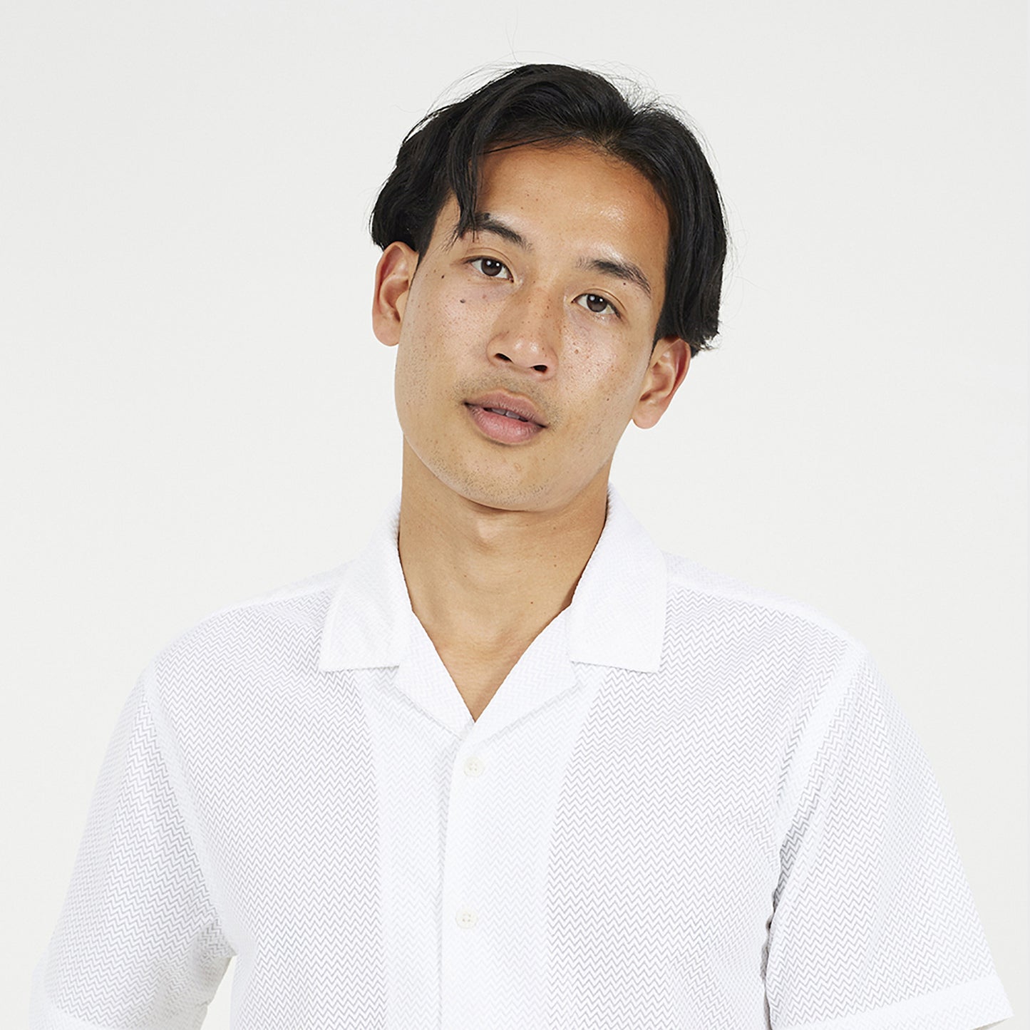 Brave Soul Off White Revere Collar Short Sleeve Shirt - Off White Image 4