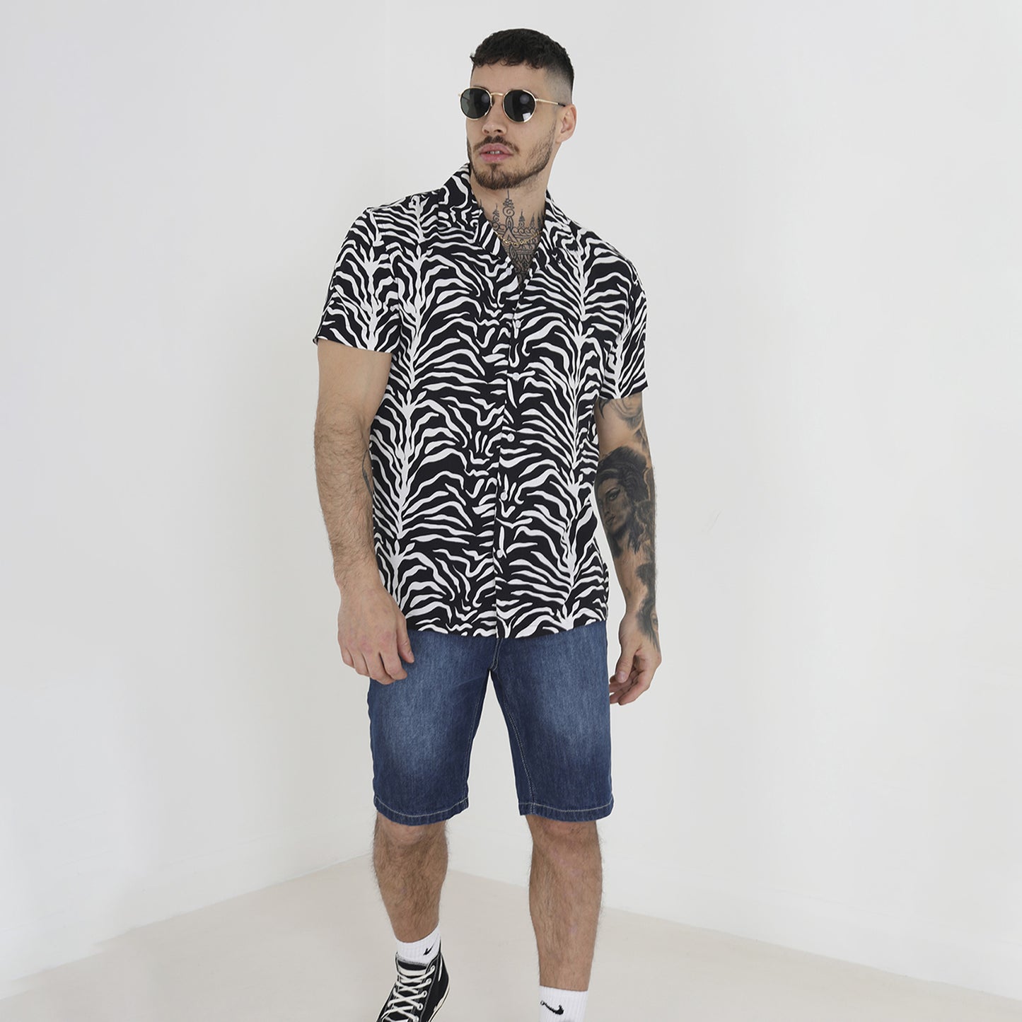 Brave Soul White Short Sleeve Print Shirt - White Image 3