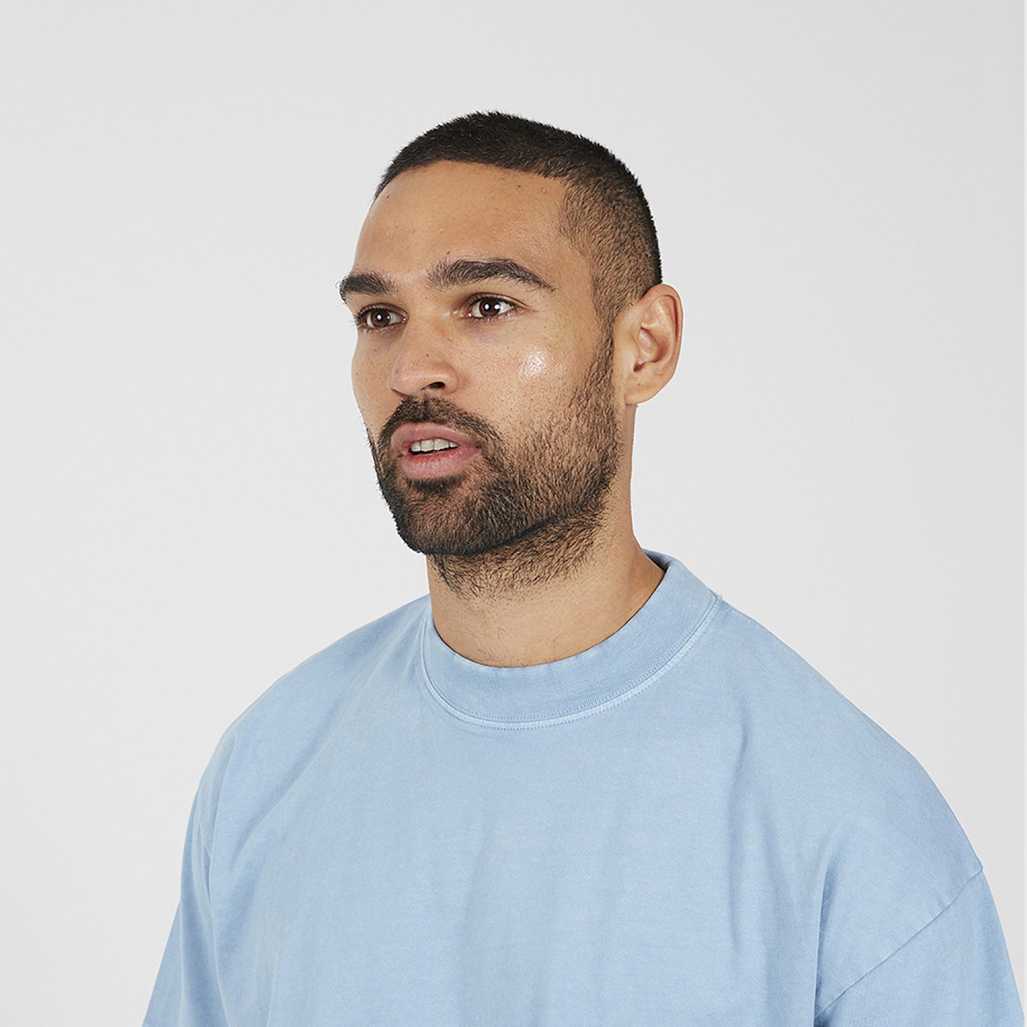 Brave Soul Blue Acid Wash Oversized T-shirt - Blue Image 4