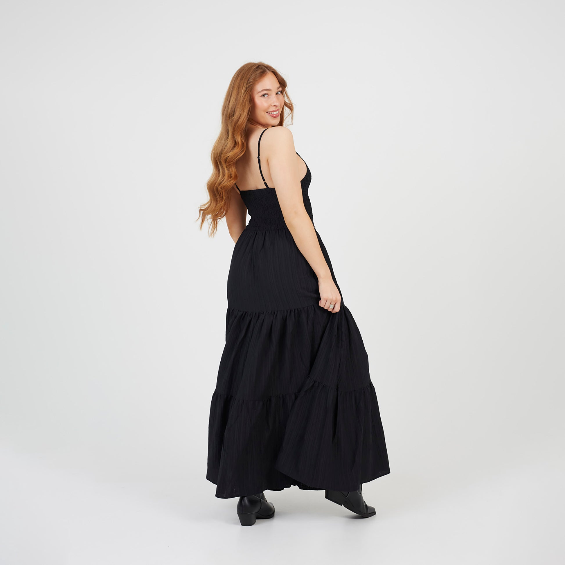 Brave Soul Black Tiered Maxi Dress - Black Image 2