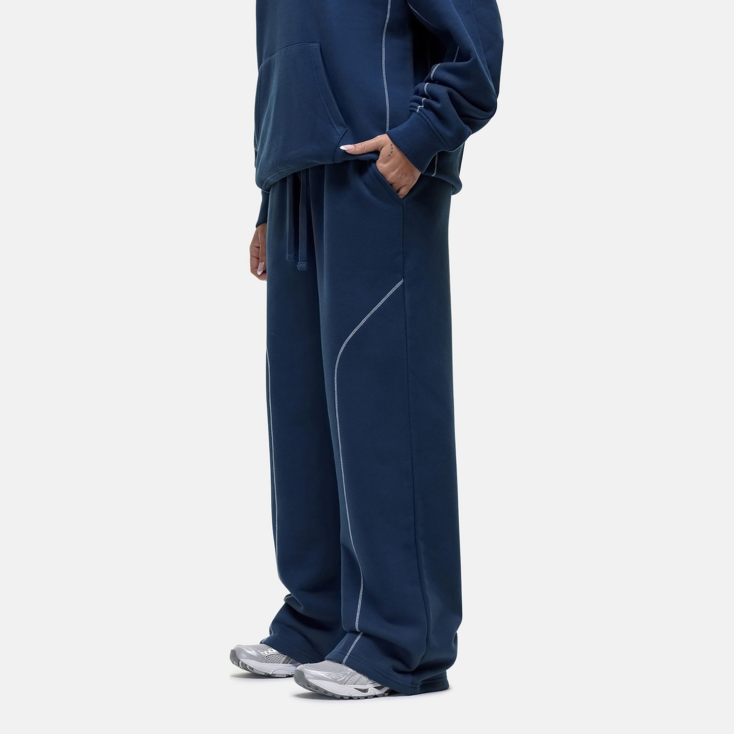 Good For Nothing Navy Contrast Stitch Relaxed Jogger - Navy Image 2