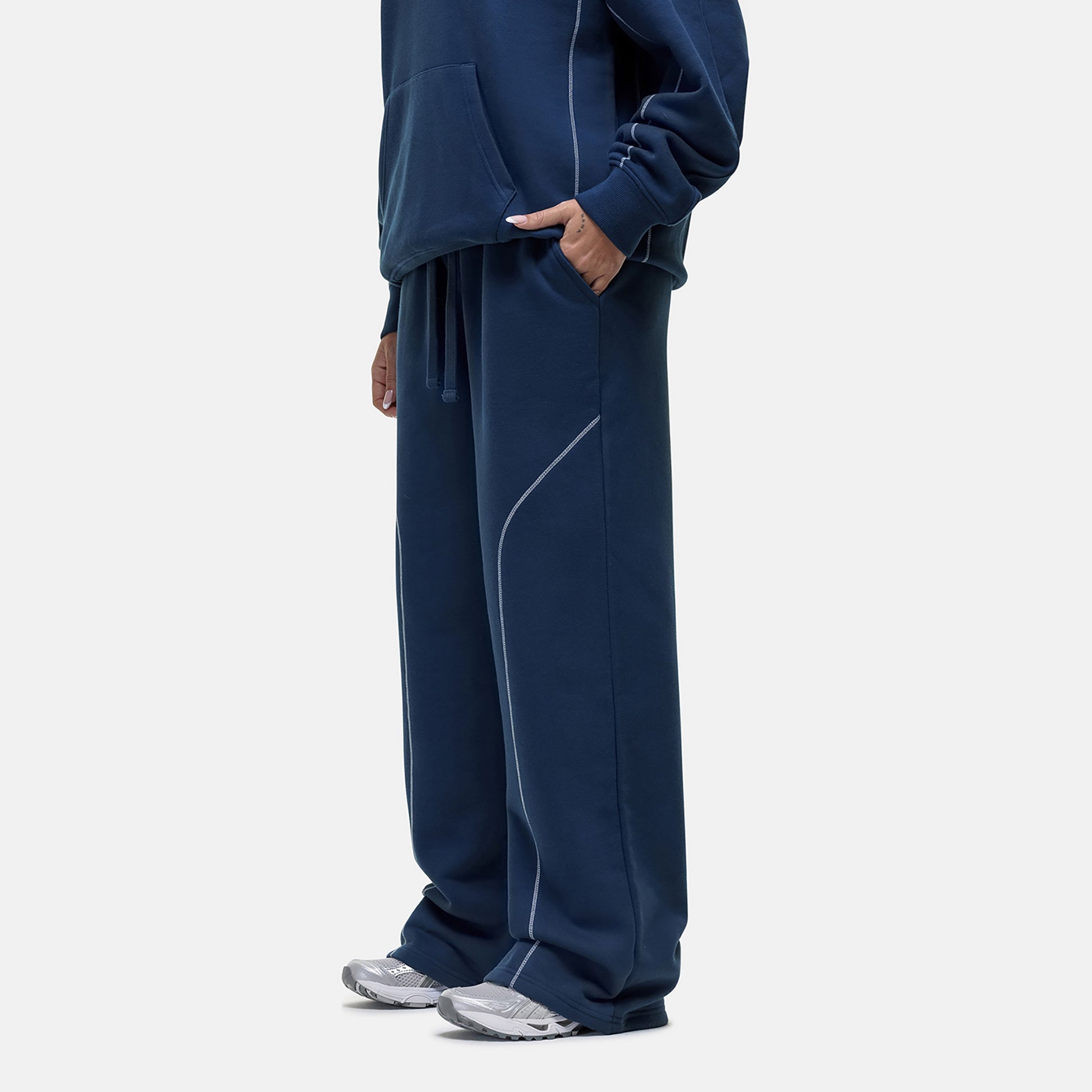 Good For Nothing Navy Contrast Stitch Relaxed Jogger - Navy Image 2