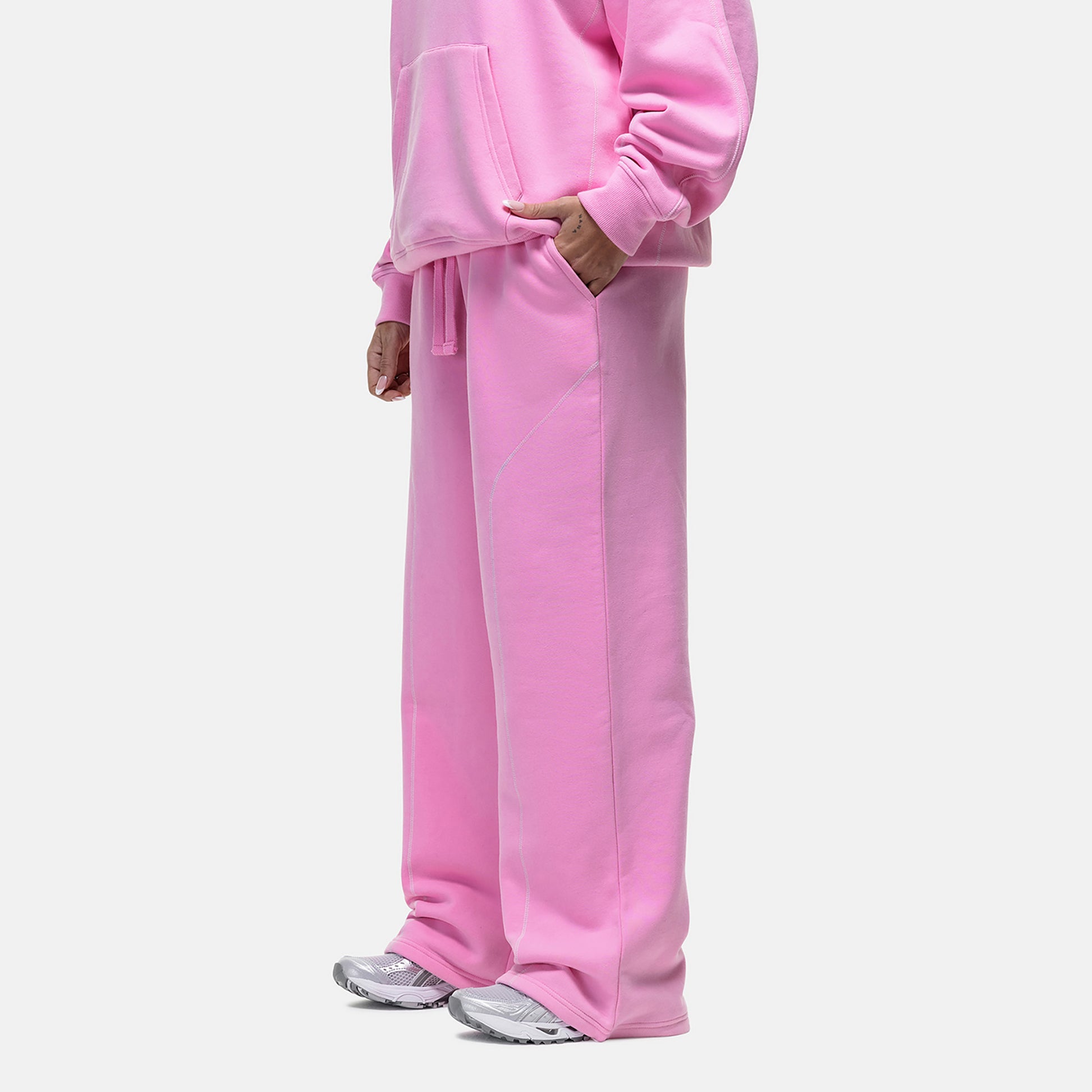 Good For Nothing Pink Contrast Stitch Relaxed Jogger - Pink Image 2