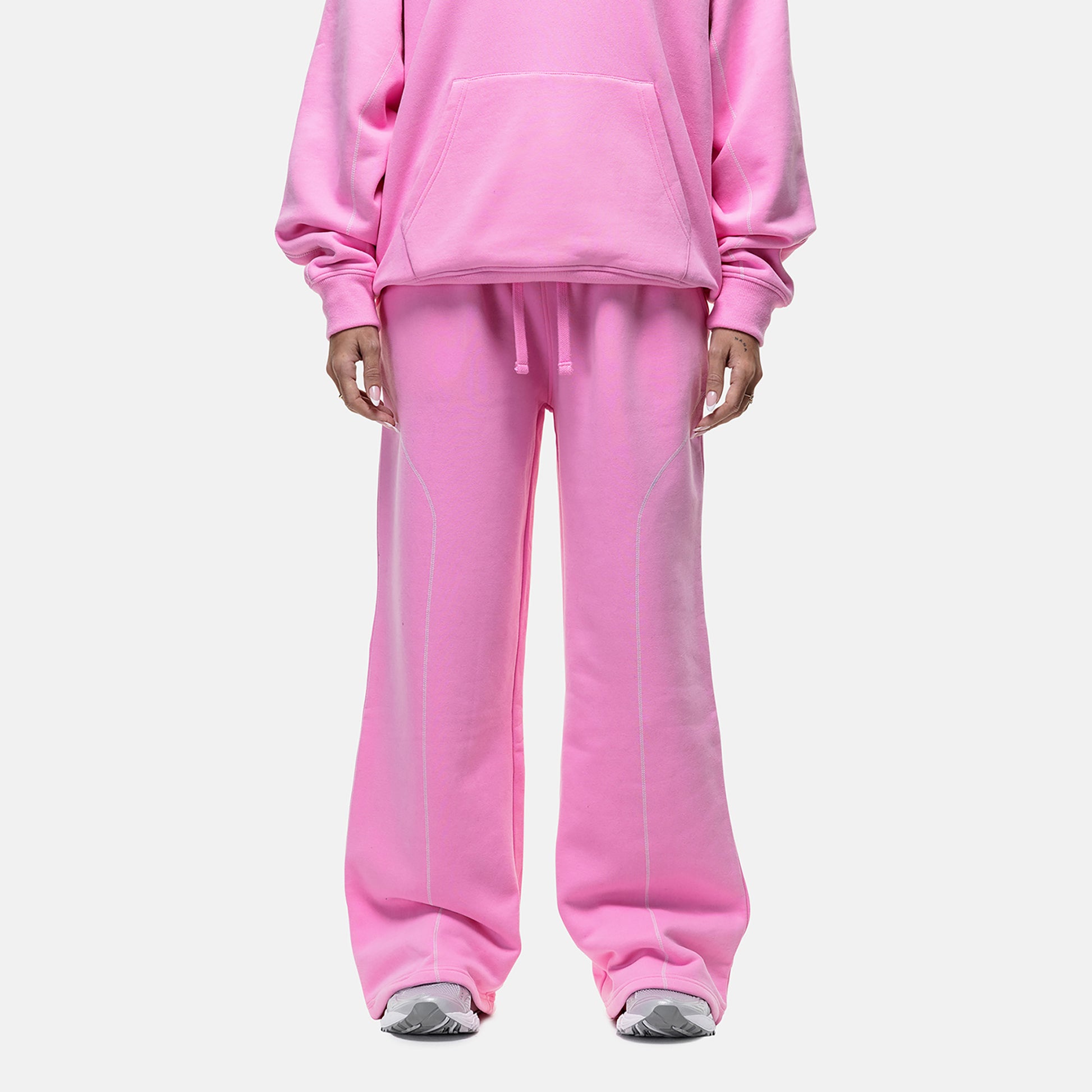 Good For Nothing Pink Contrast Stitch Relaxed Jogger - Pink Image 1