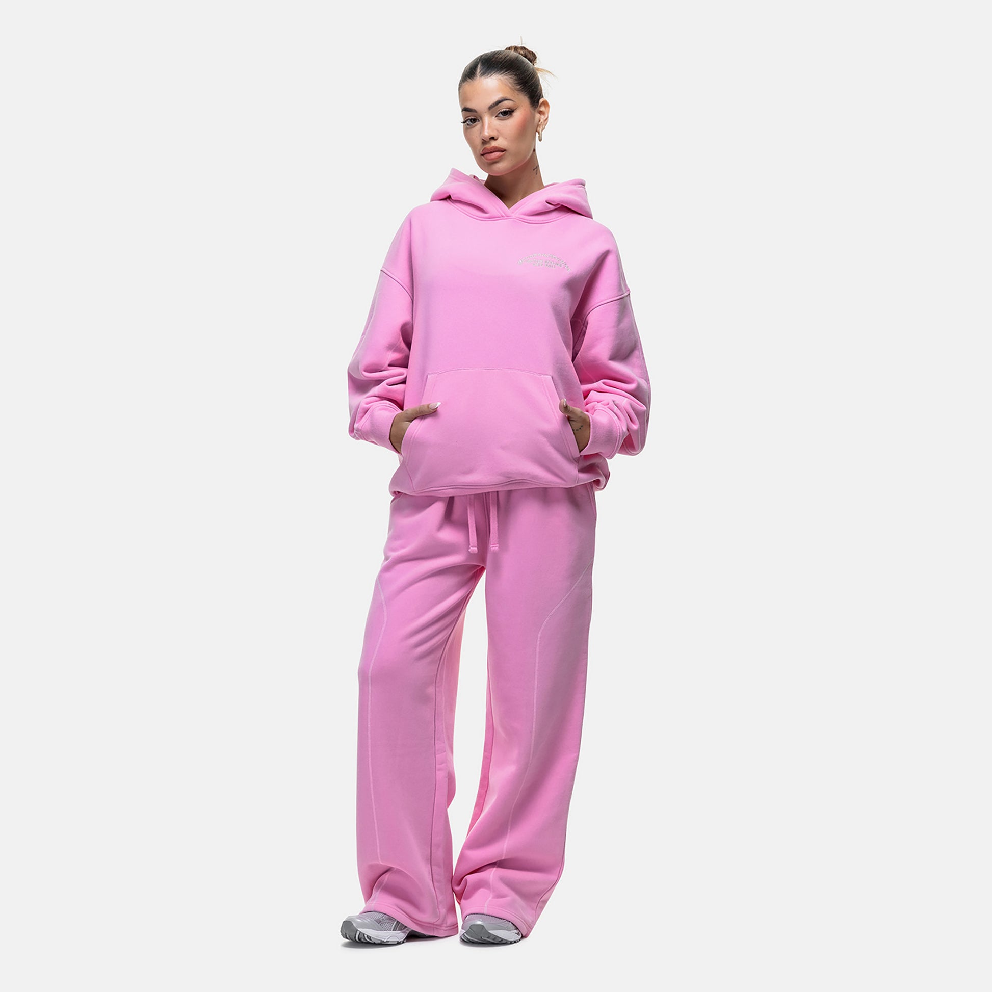 Good For Nothing Pink Contrast Stitch Relaxed Jogger - Pink Image 4