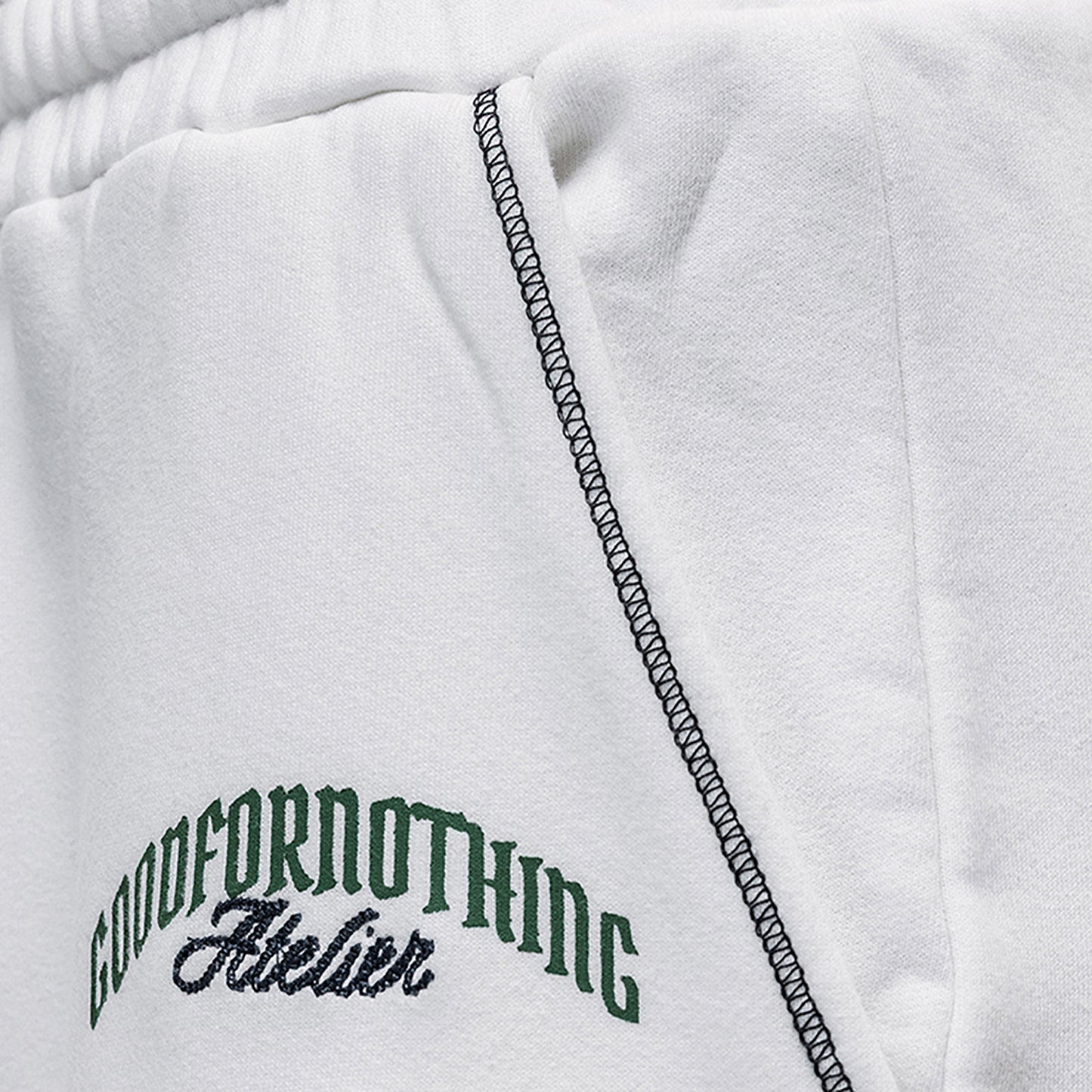 Good For Nothing White Relaxed Wide Leg Jogger - White Image 4