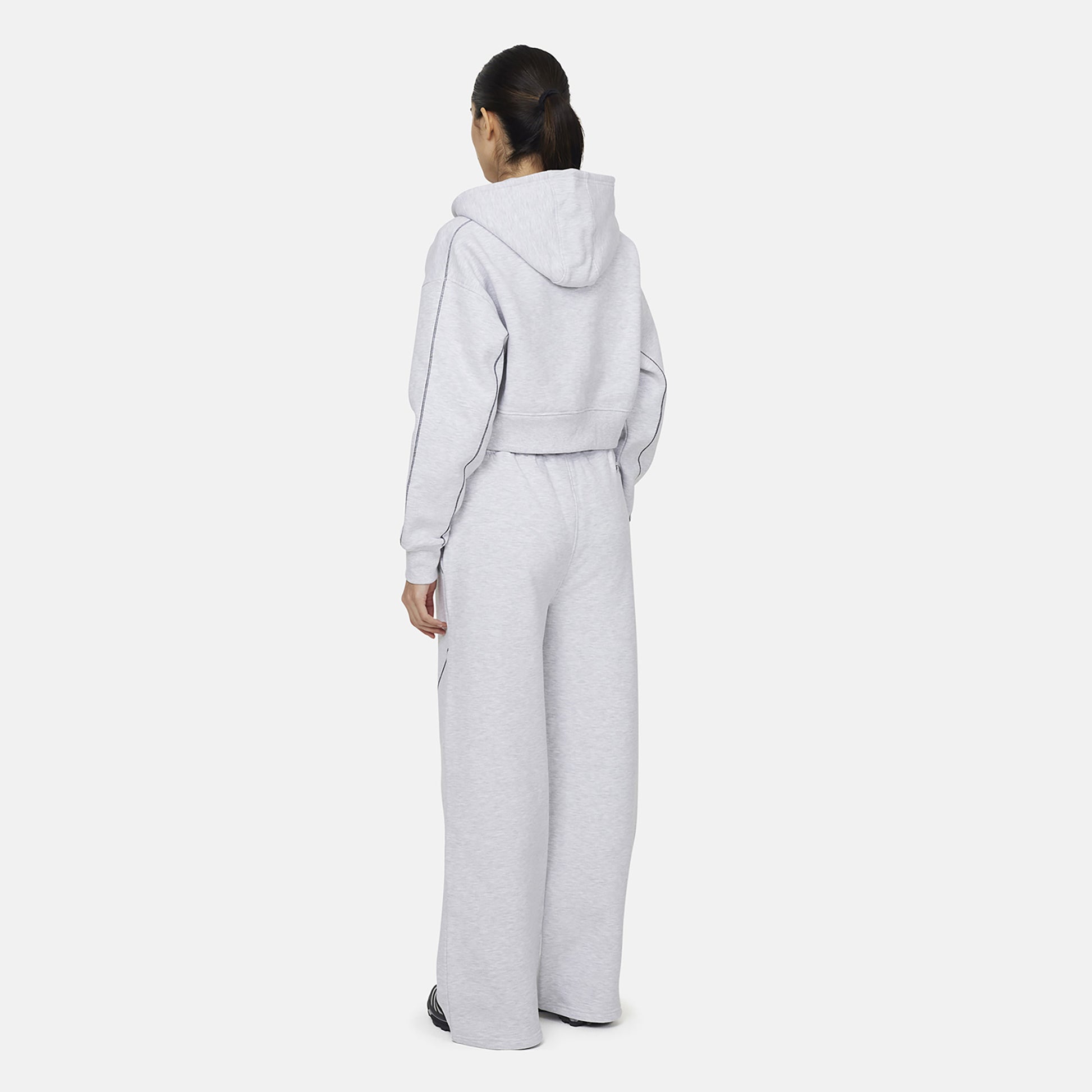 Good For Nothing Grey Coverlock Stitching Baggy Joggers - Grey Image 2