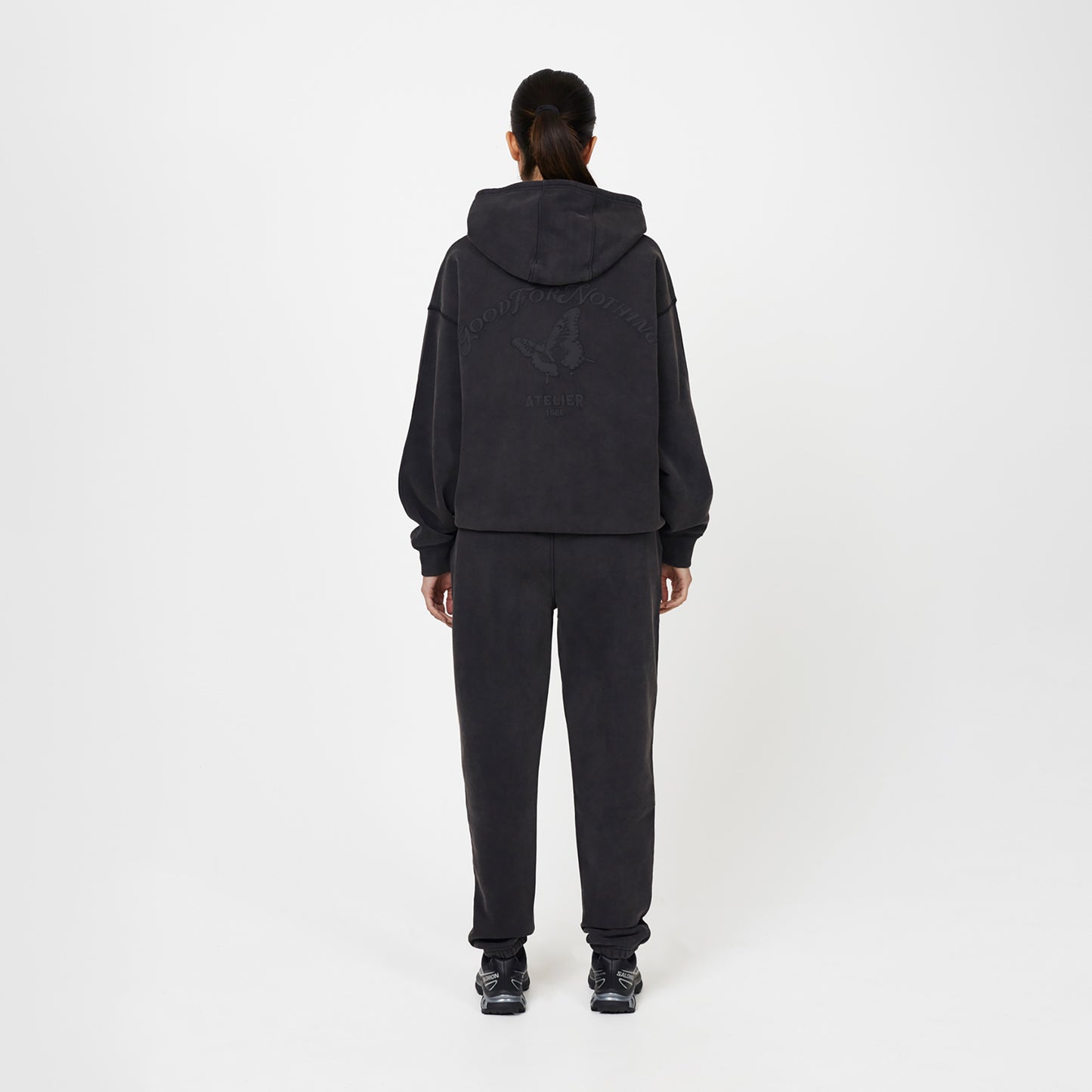 Good For Nothing Black Washed Relaxed Joggers - Black Image 2