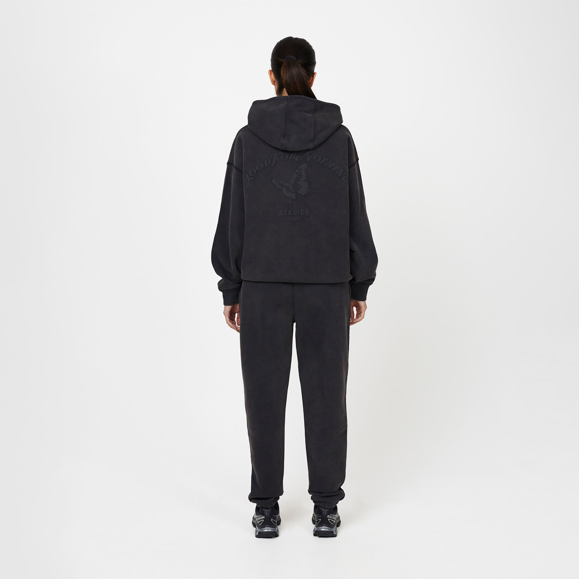 Good For Nothing Black Washed Relaxed Joggers - Black Image 2
