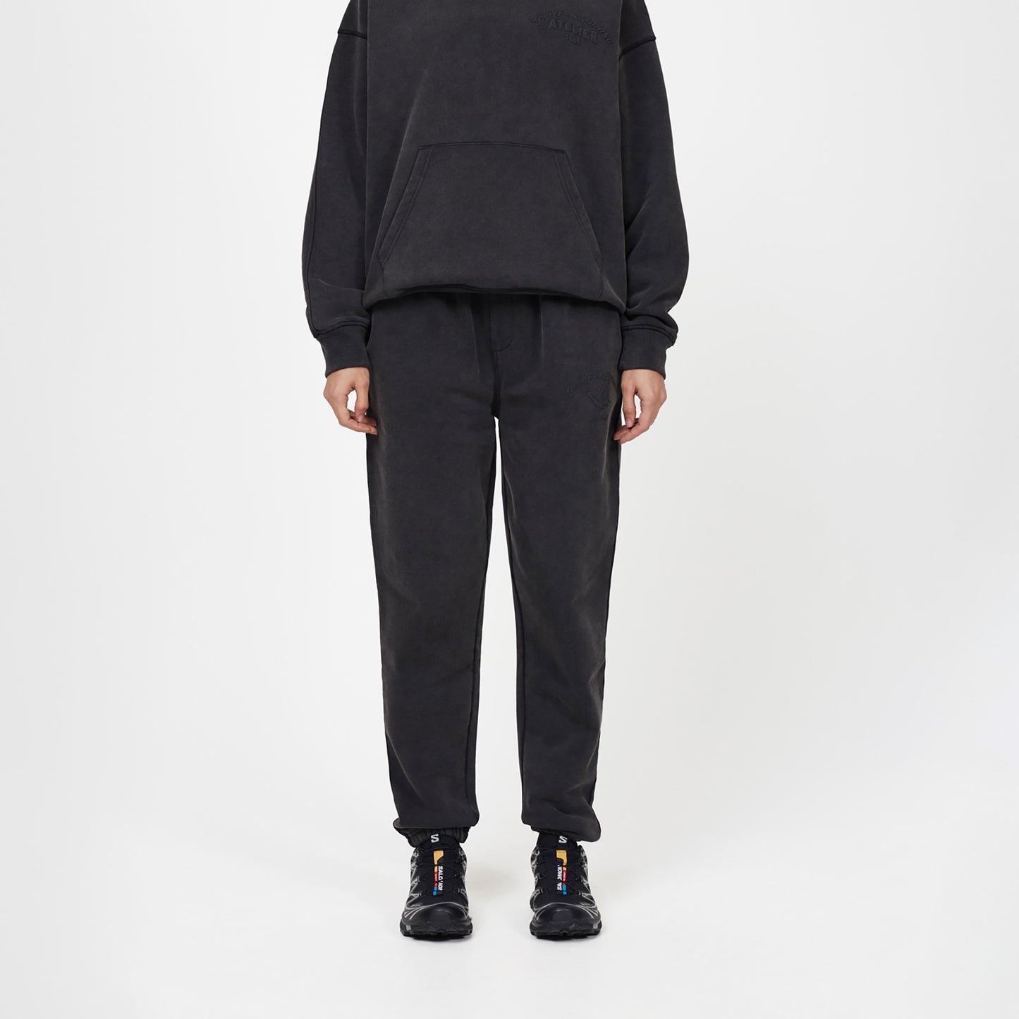 Good For Nothing Black Washed Relaxed Joggers - Black Image 1