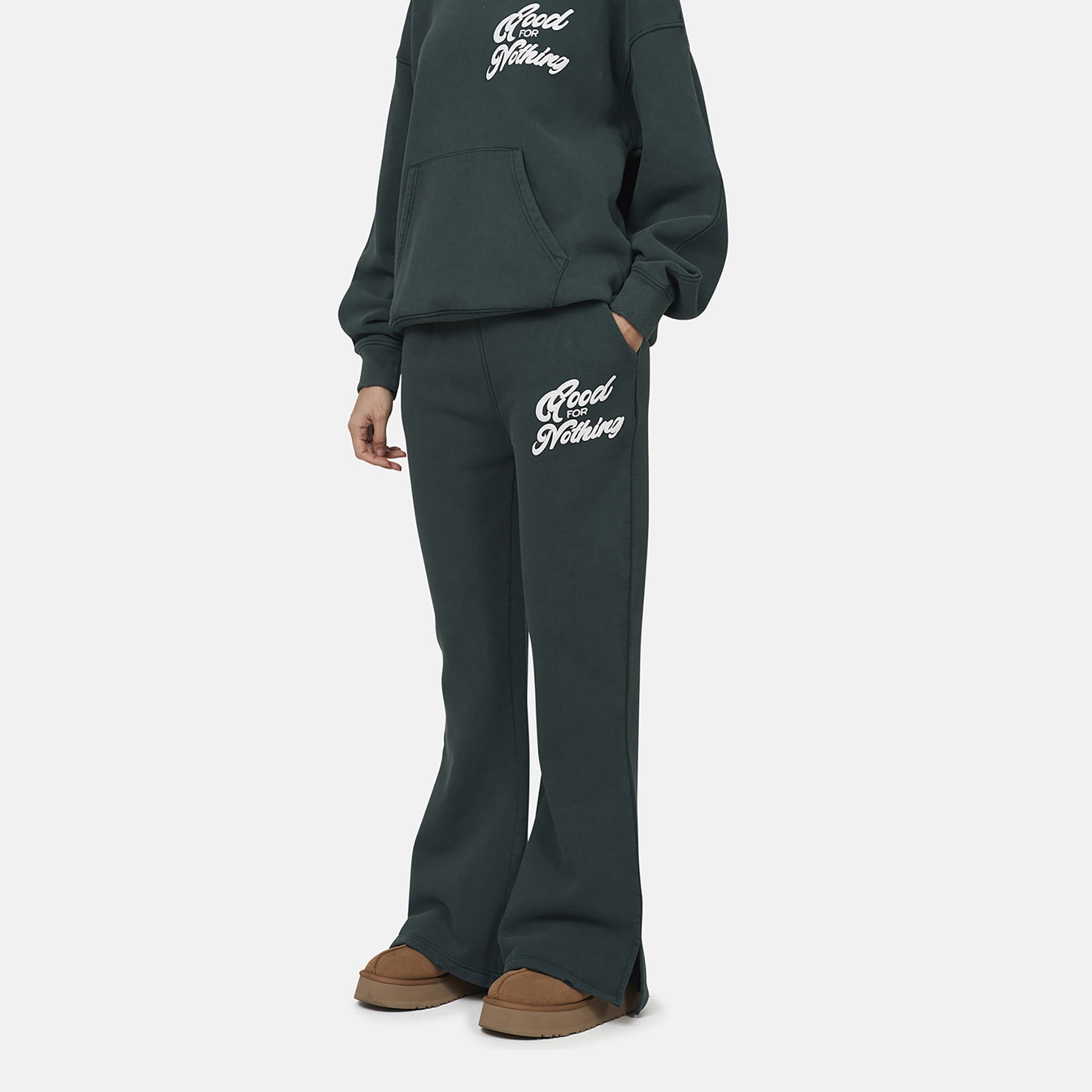 Good For Nothing Green Flared Joggers - Green Image 1