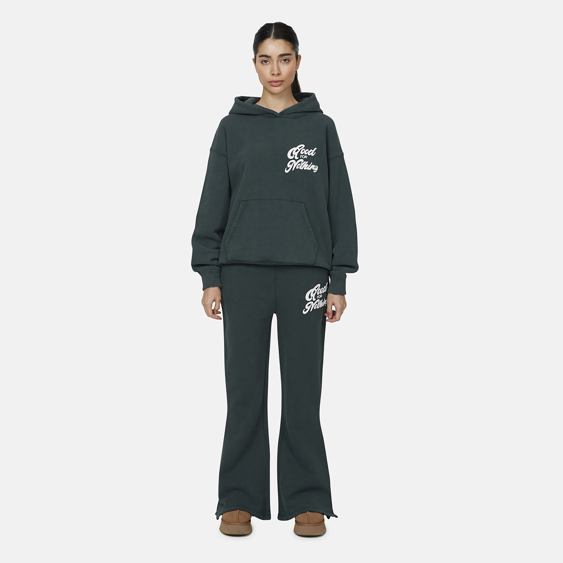 Good For Nothing Green Flared Joggers - Green Image 4