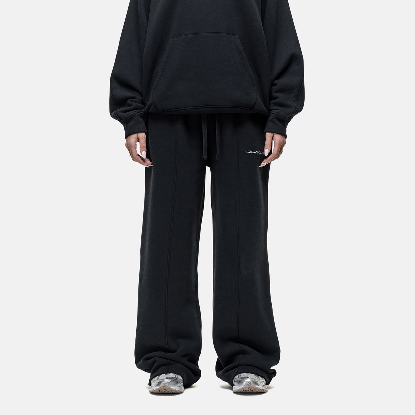 Good For Nothing Black Seam Detail Wide Leg Relaxed Jogger - Black Image 1