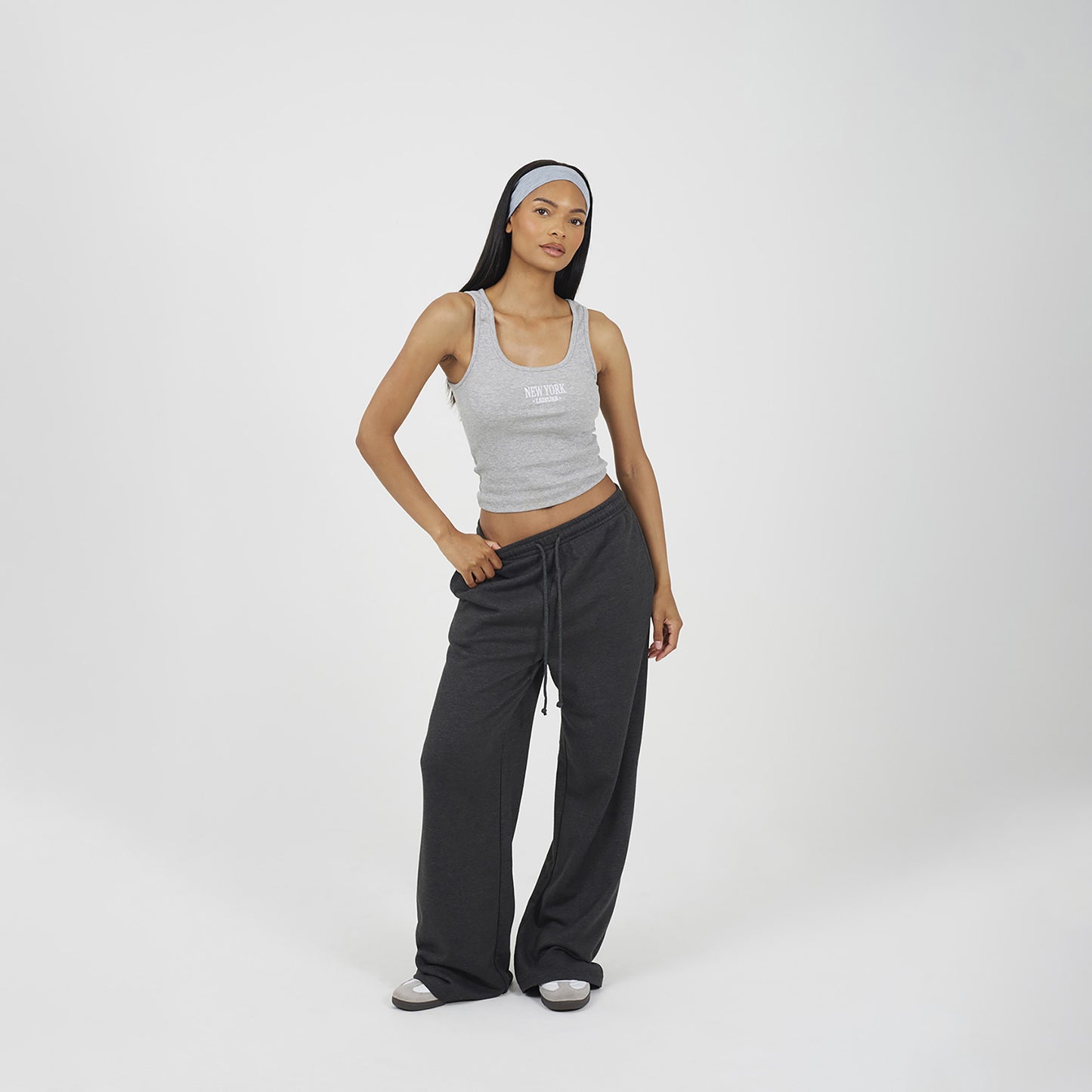 Brave Soul Charcoal Wide Leg Joggers - Charcoal Image 3