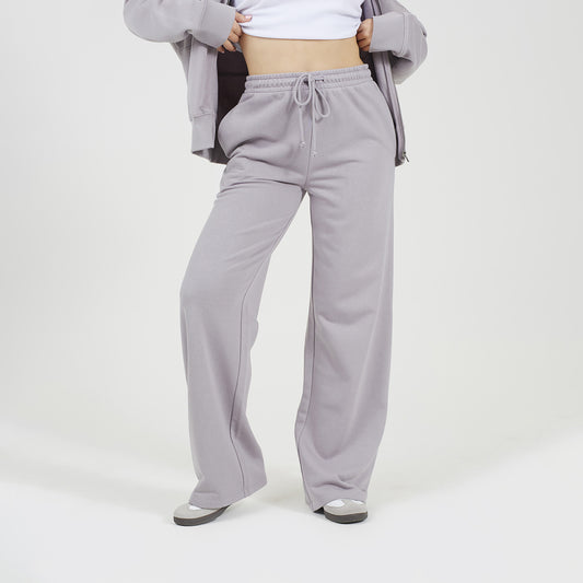 Brave Soul Grey Cotton Blend Wide Leg Joggers - Grey Image 1