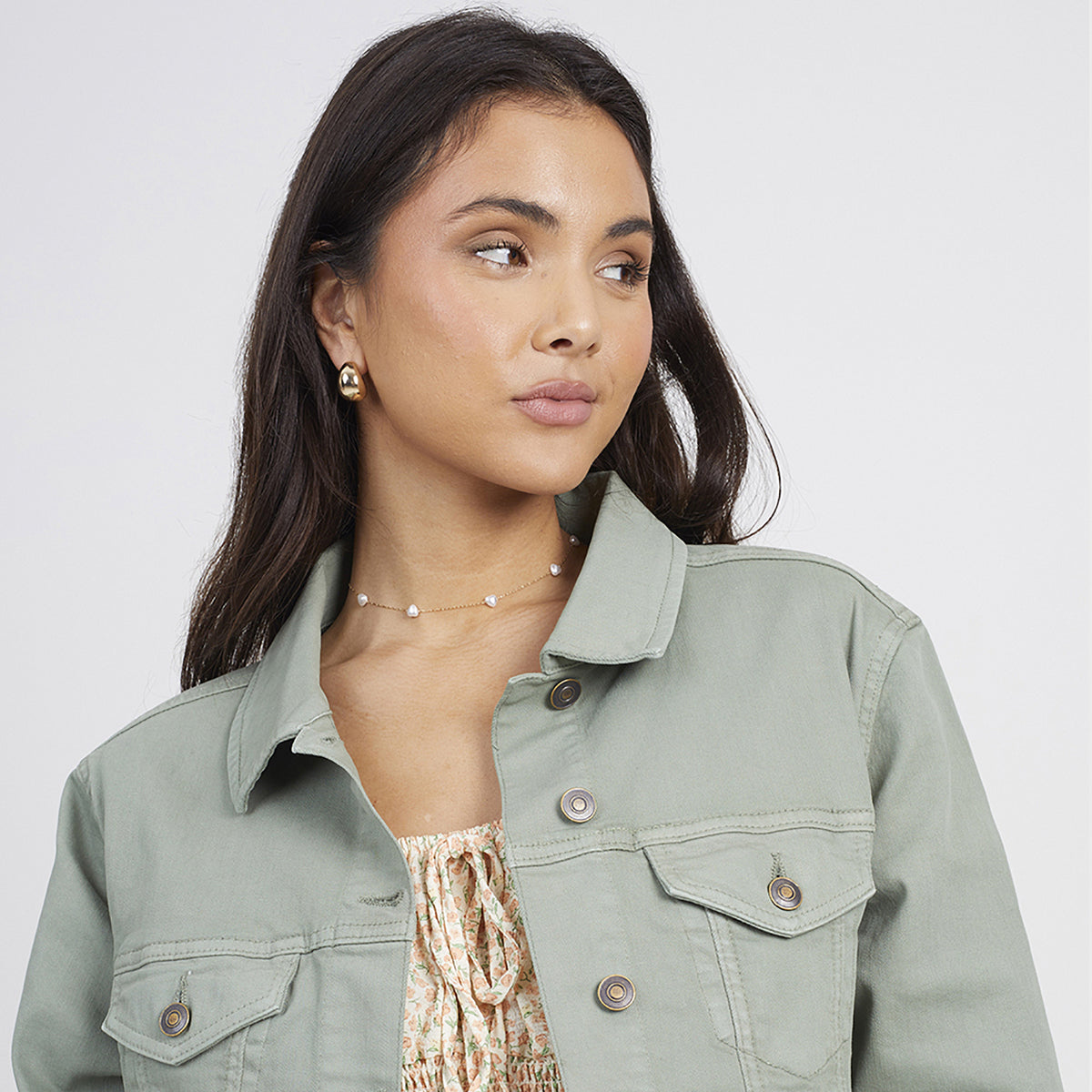 Brave Soul Khaki Denim Jacket - Khaki Image 4
