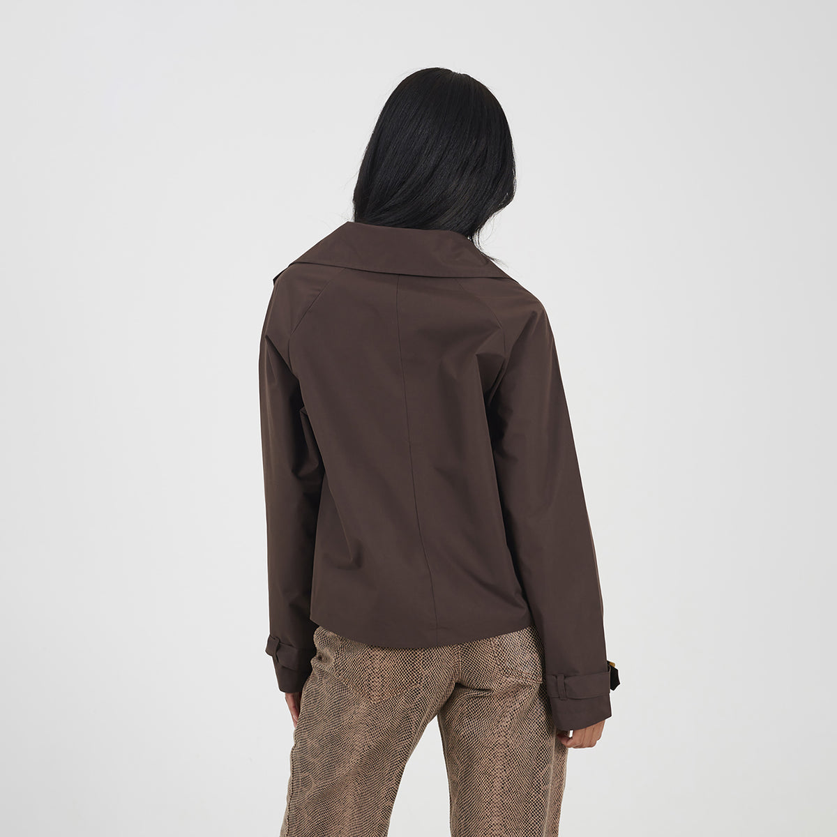 Brave Soul Chocolate Double Breasted Short Trench Coat - Chocolate Image 2