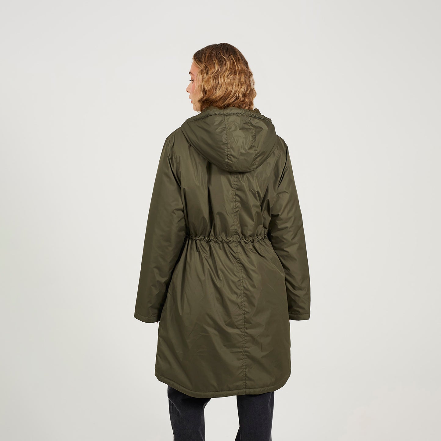 Brave Soul Khaki Shower Resistant Padded Parka Jacket - Khaki Image 2