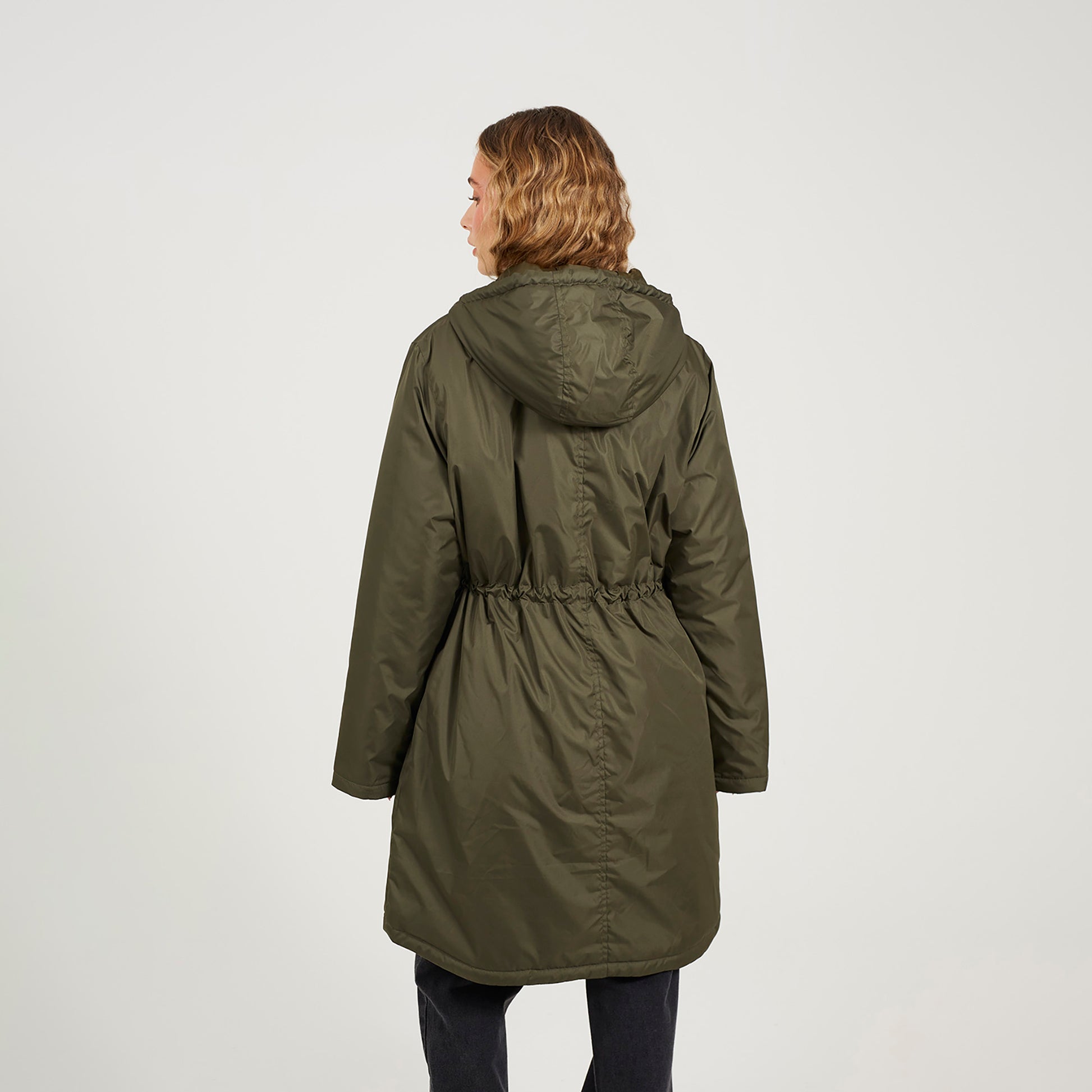 Brave Soul Khaki Shower Resistant Padded Parka Jacket - Khaki Image 2
