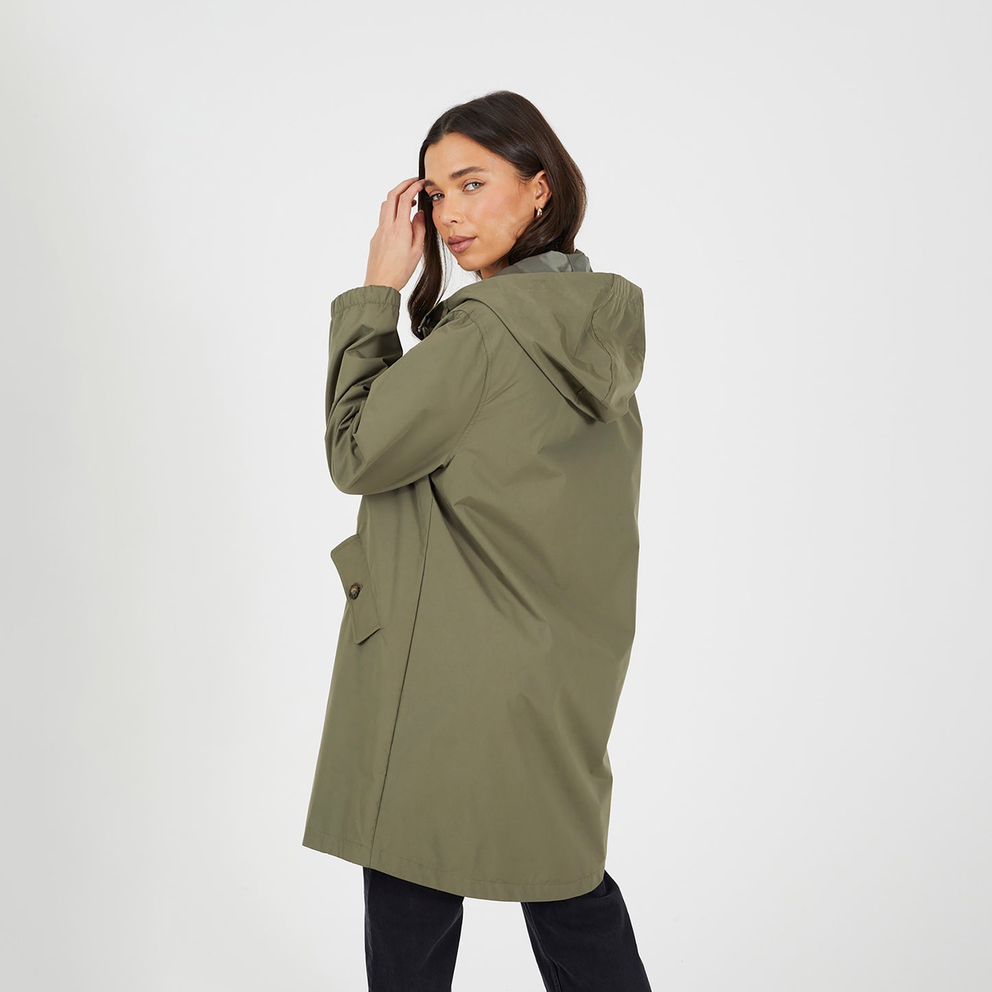 Brave Soul Light Khaki Lightweight Parka Style Hooded Jacket - Light Khaki Image 2
