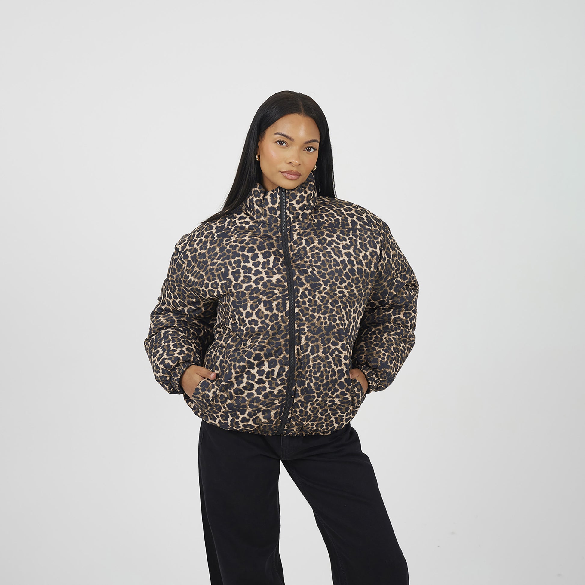 Brave Soul Black Reversible Oversized Puffer Jacket - Black Image 1