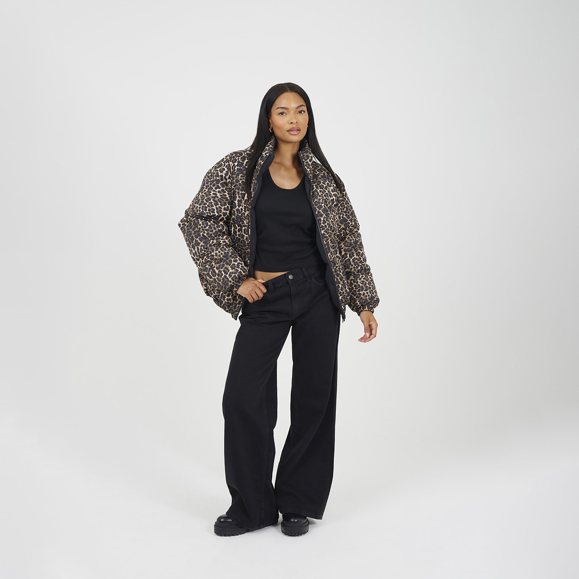 Brave Soul Black Reversible Oversized Puffer Jacket - Black Image 3