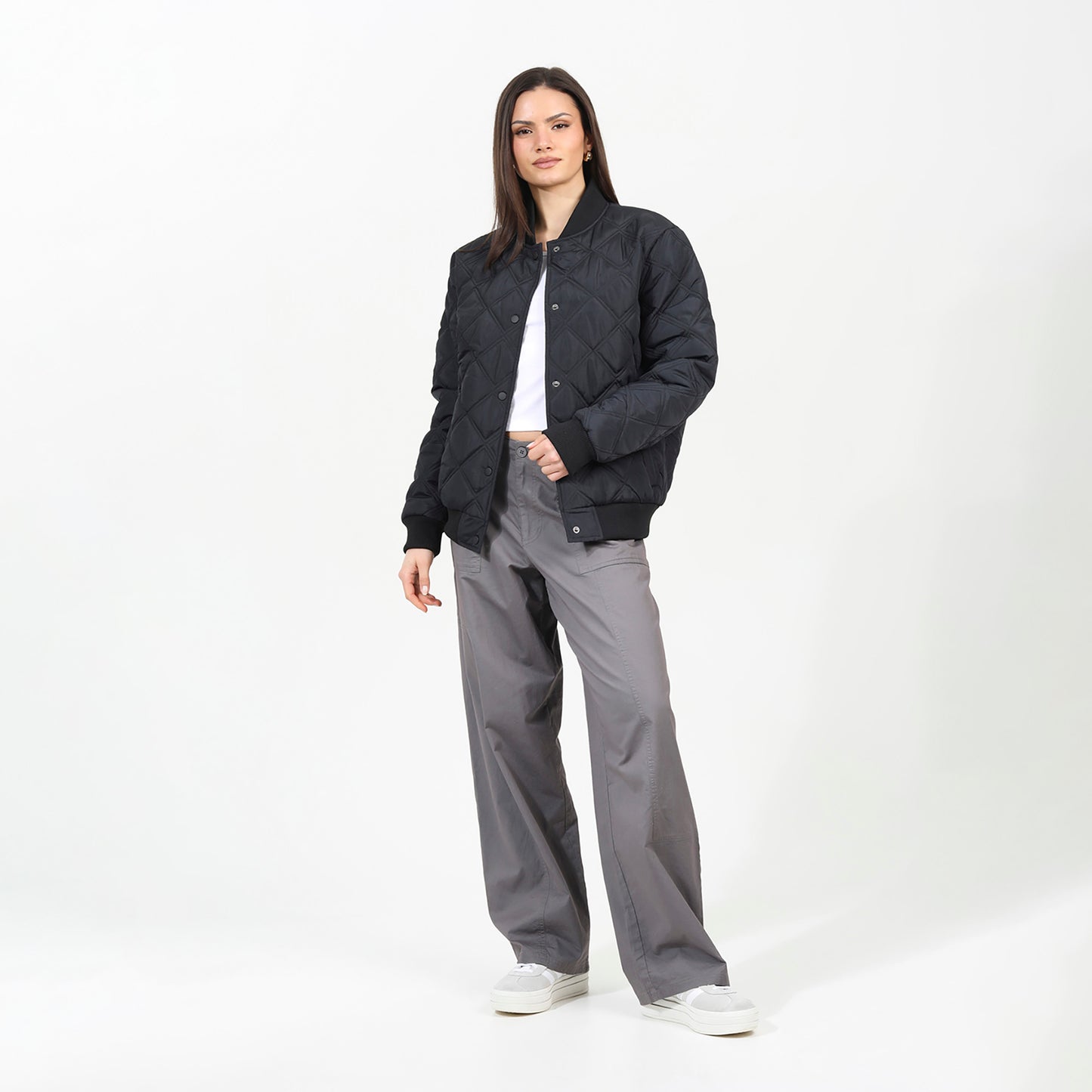 Brave Soul Black Quilted Bomber Jacket - Black Image 3