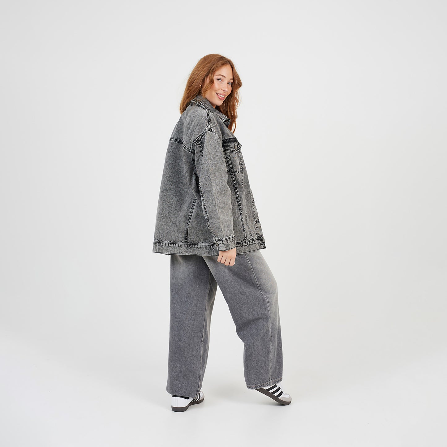 Brave Soul Grey Oversized Denim Jacket - Grey Image 2