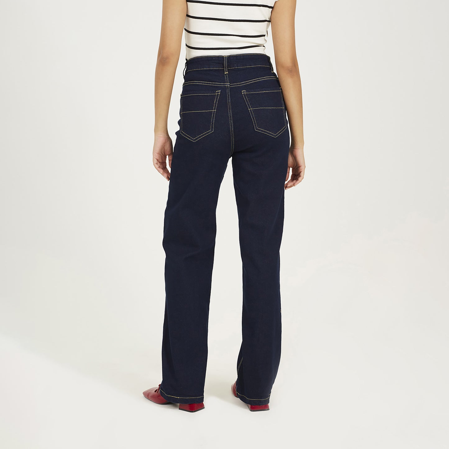 Brave Soul Indigo High Waisted Straight Leg Jeans - Indigo Image 2