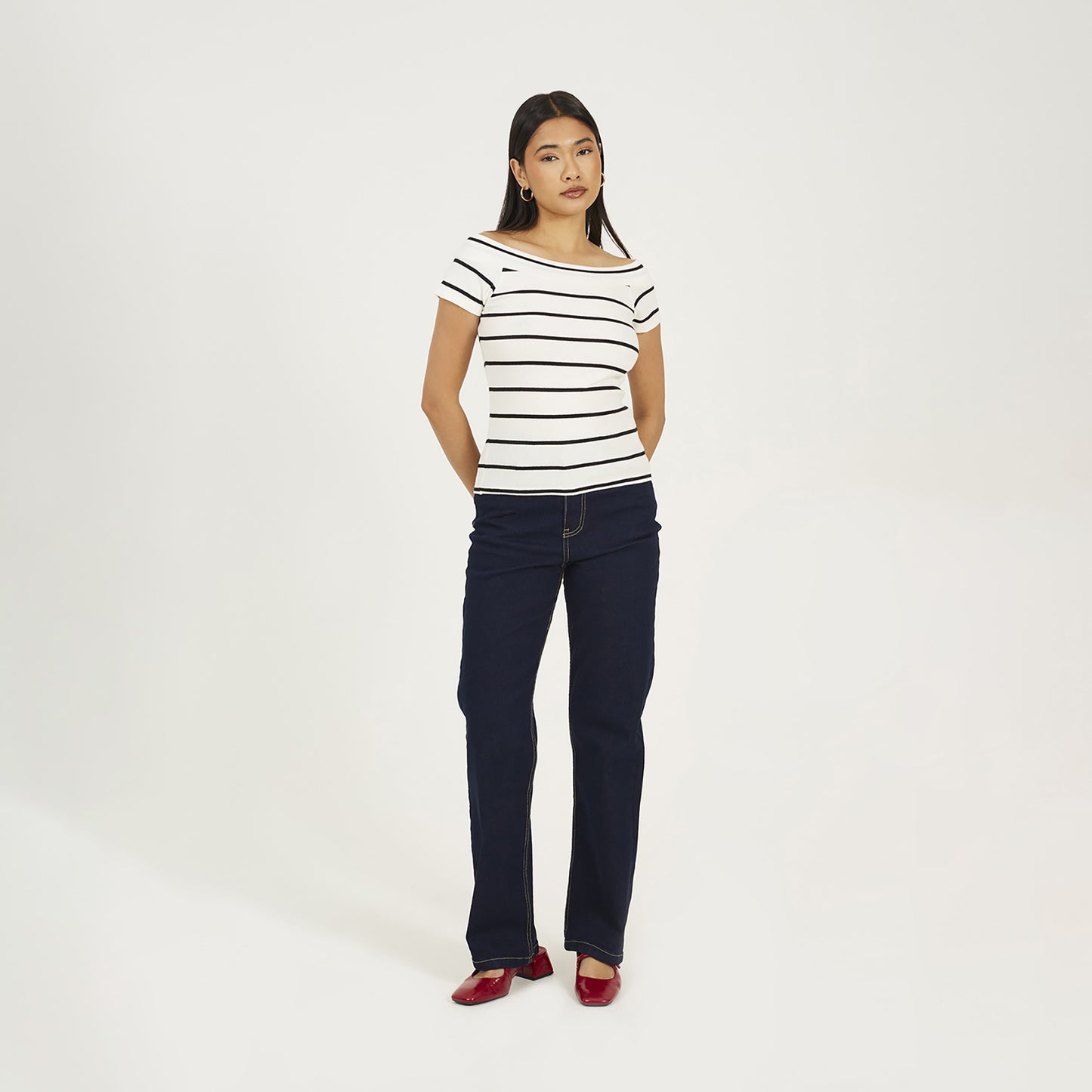 Brave Soul Indigo High Waisted Straight Leg Jeans - Indigo Image 3