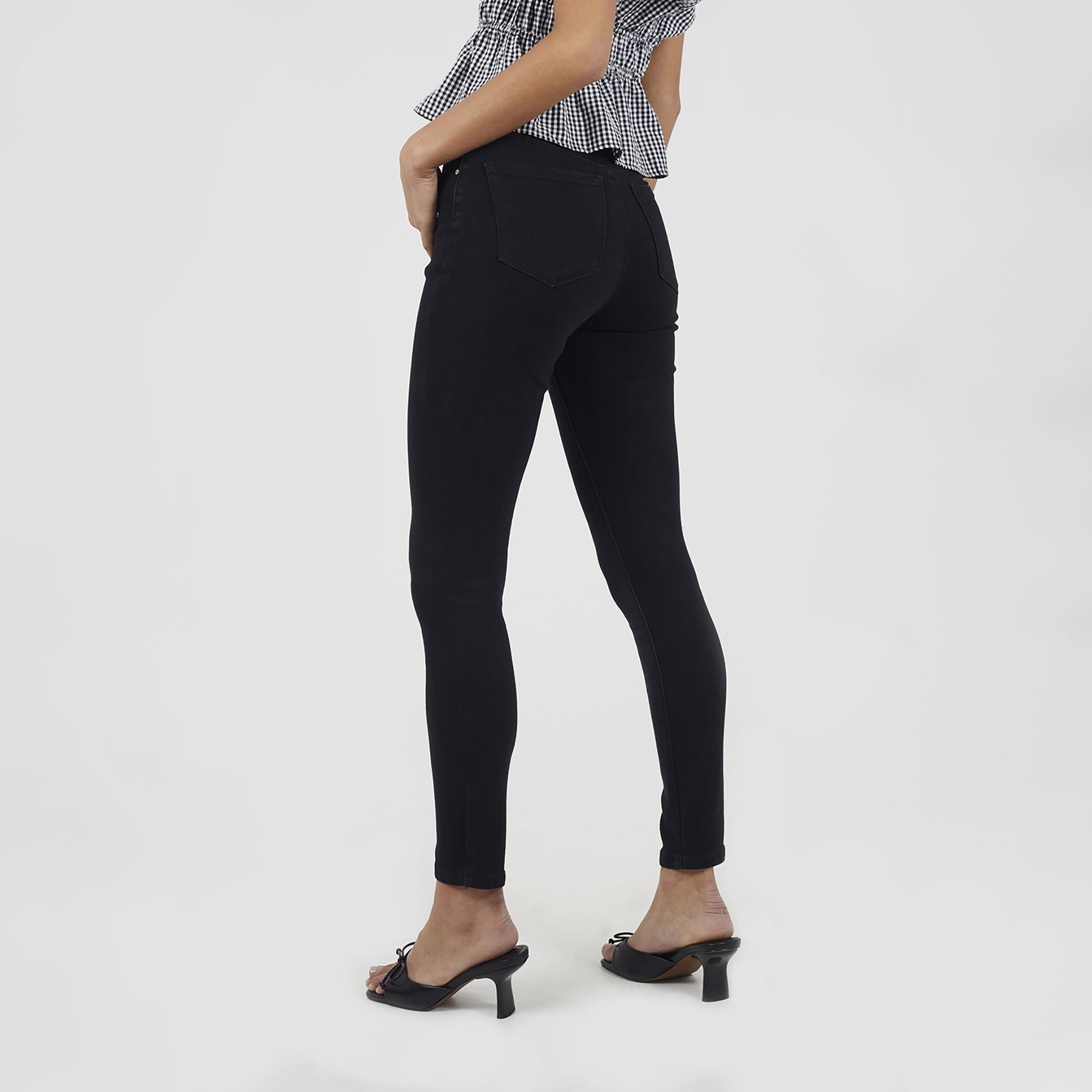 Brave Soul Black High Waist Skinny Jeans With Stretch - Black Image 2