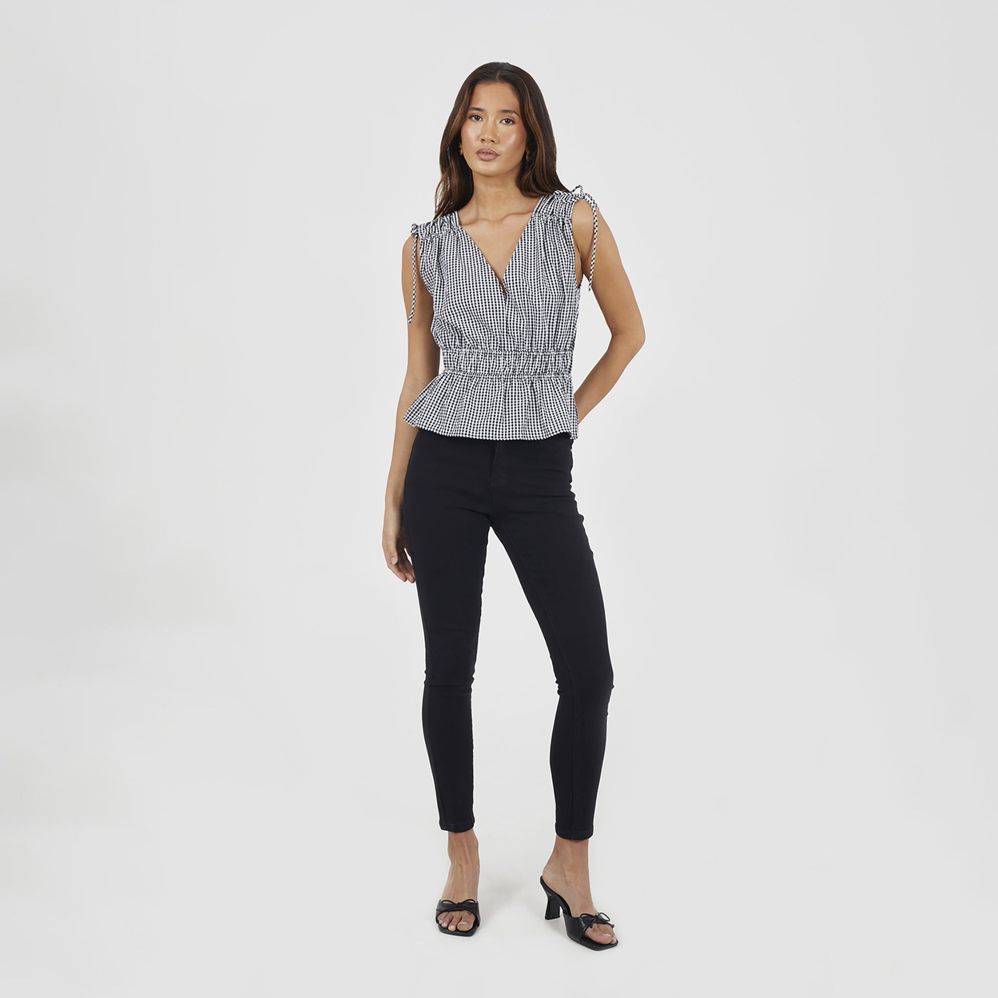 Brave Soul Black High Waist Skinny Jeans With Stretch - Black Image 3