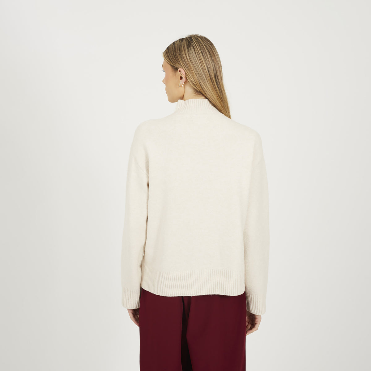 Brave Soul Ivory Crew Neck Bow Knitted Jumper - Ivory Image 2