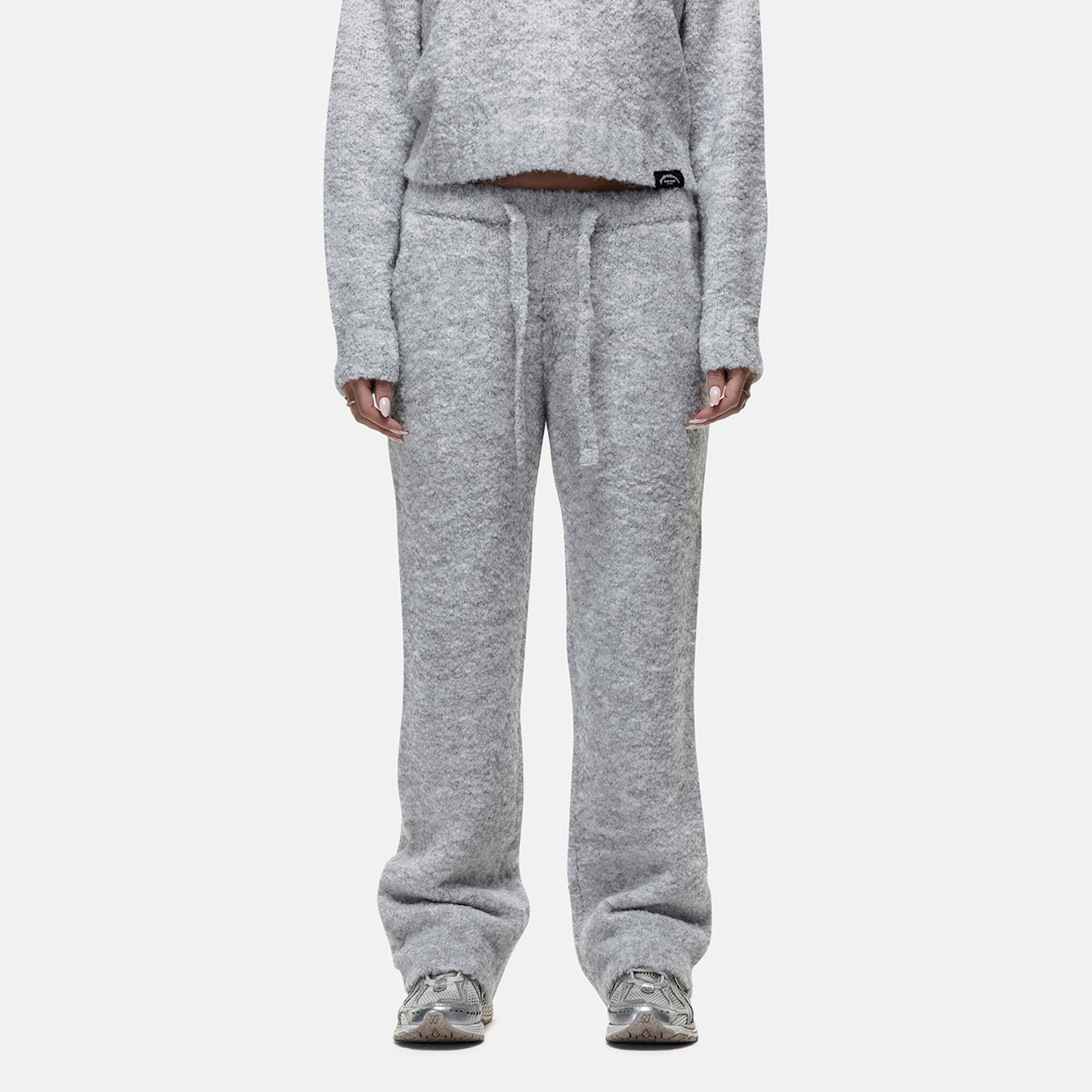 Good For Nothing Grey Bouclé Knitted Joggers - Grey Image 1