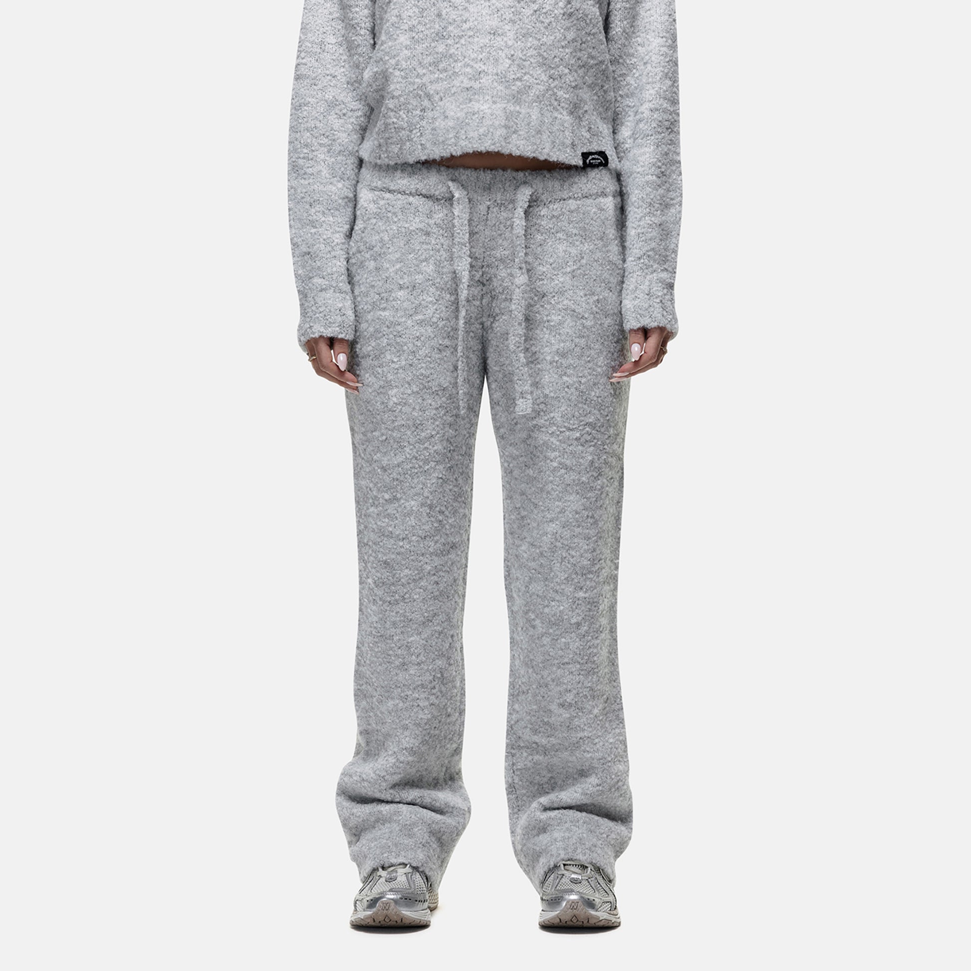 Good For Nothing Grey Bouclé Knitted Joggers - Grey Image 1